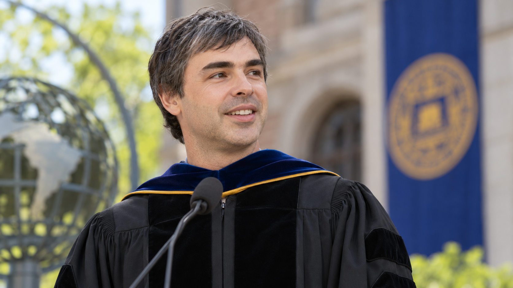 Realistic editorial portrait of Larry Page for the February 11 Tech Quote of the Day