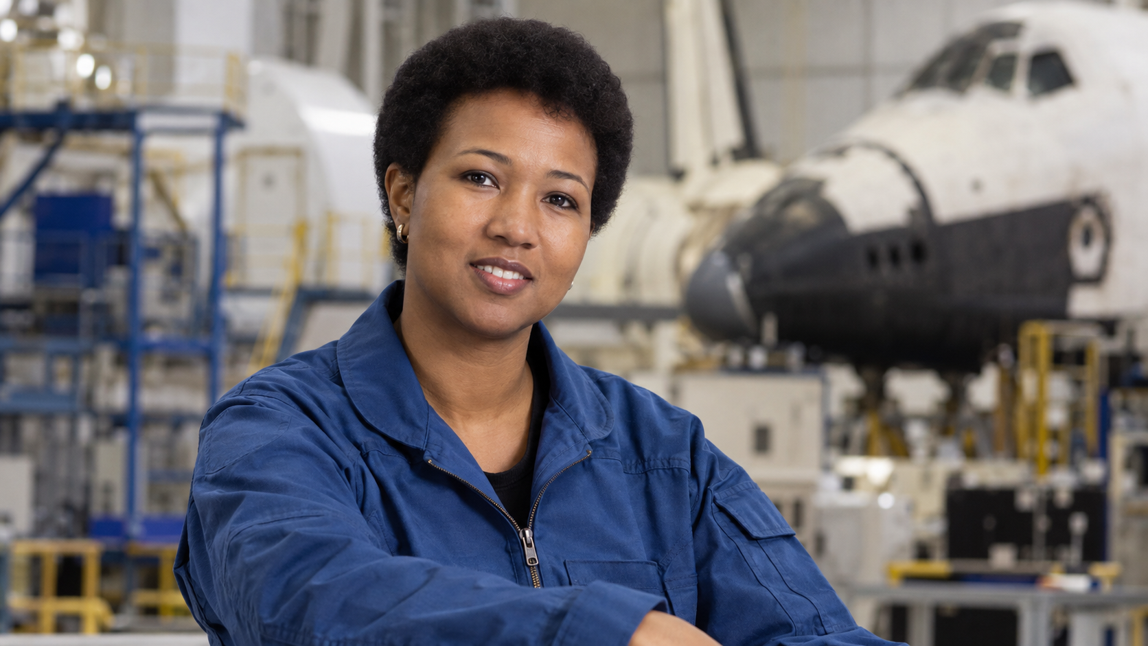 Realistic editorial portrait of Mae Jemison for the February 20 Tech Quote of the Day