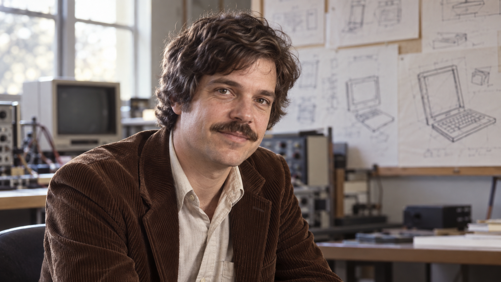 Realistic editorial portrait of Alan Kay for the February 21 Tech Quote of the Day