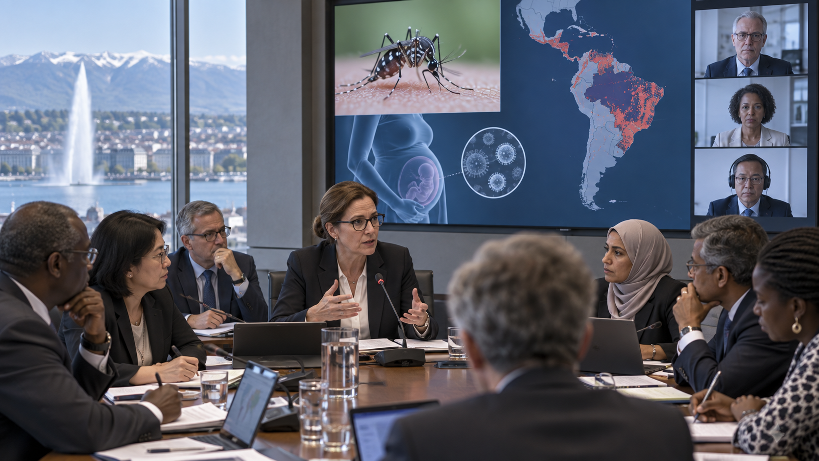 International health experts meet in Geneva during the 2016 Zika emergency