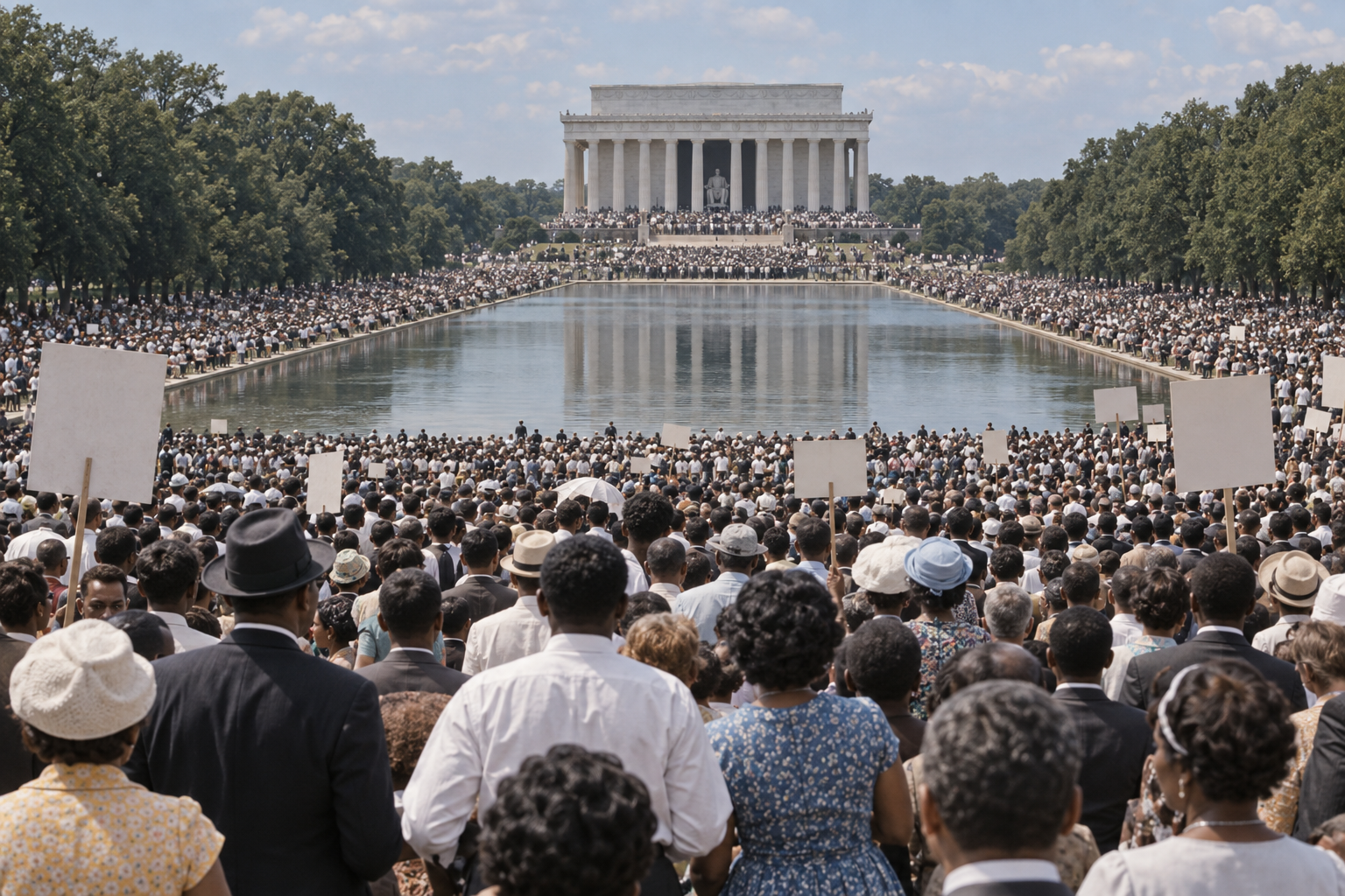 Editorial historical illustration of the March on Washington for Jobs and Freedom on August 28, 1963