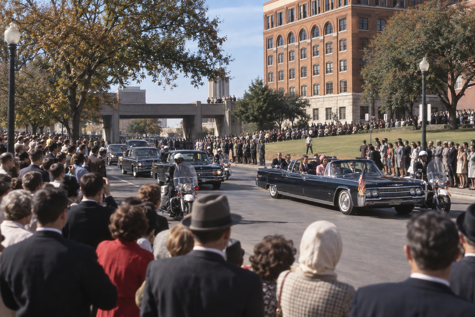 Editorial historical illustration of the assassination of President John F. Kennedy on November 22, 1963