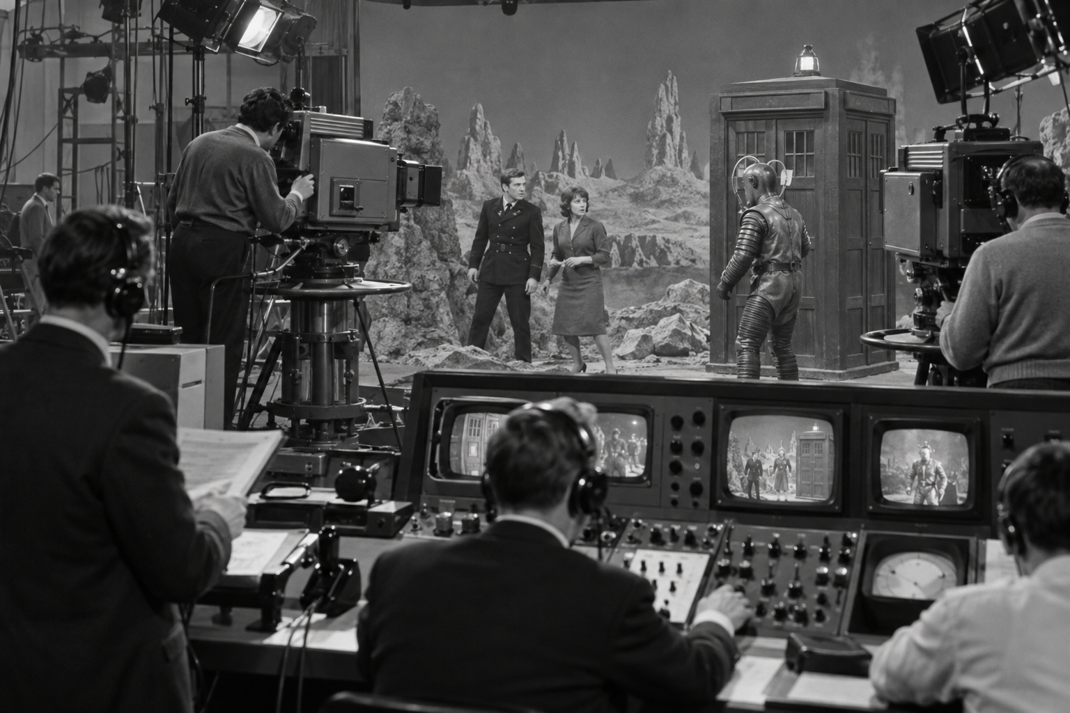 Editorial historical illustration of the premiere of Doctor Who on November 23, 1963