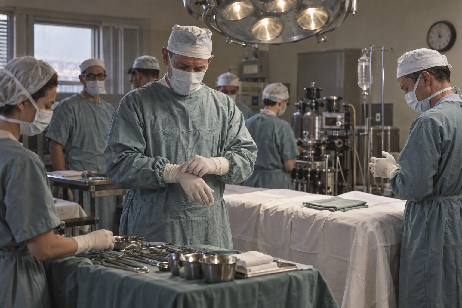 Editorial historical illustration of the first human-to-human heart transplant on December 3, 1967