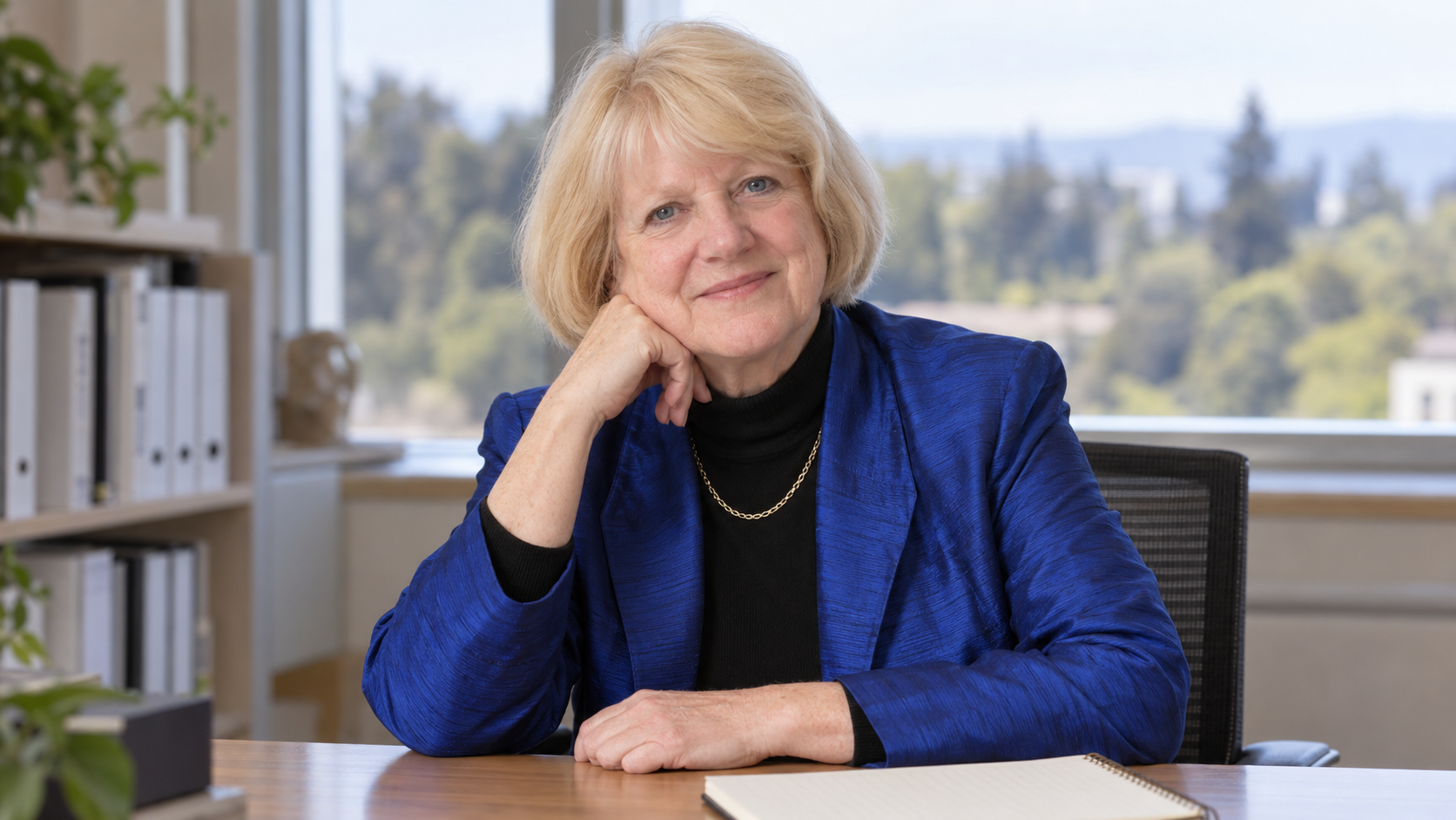 AI-created realistic portrait of Mary-Claire King.