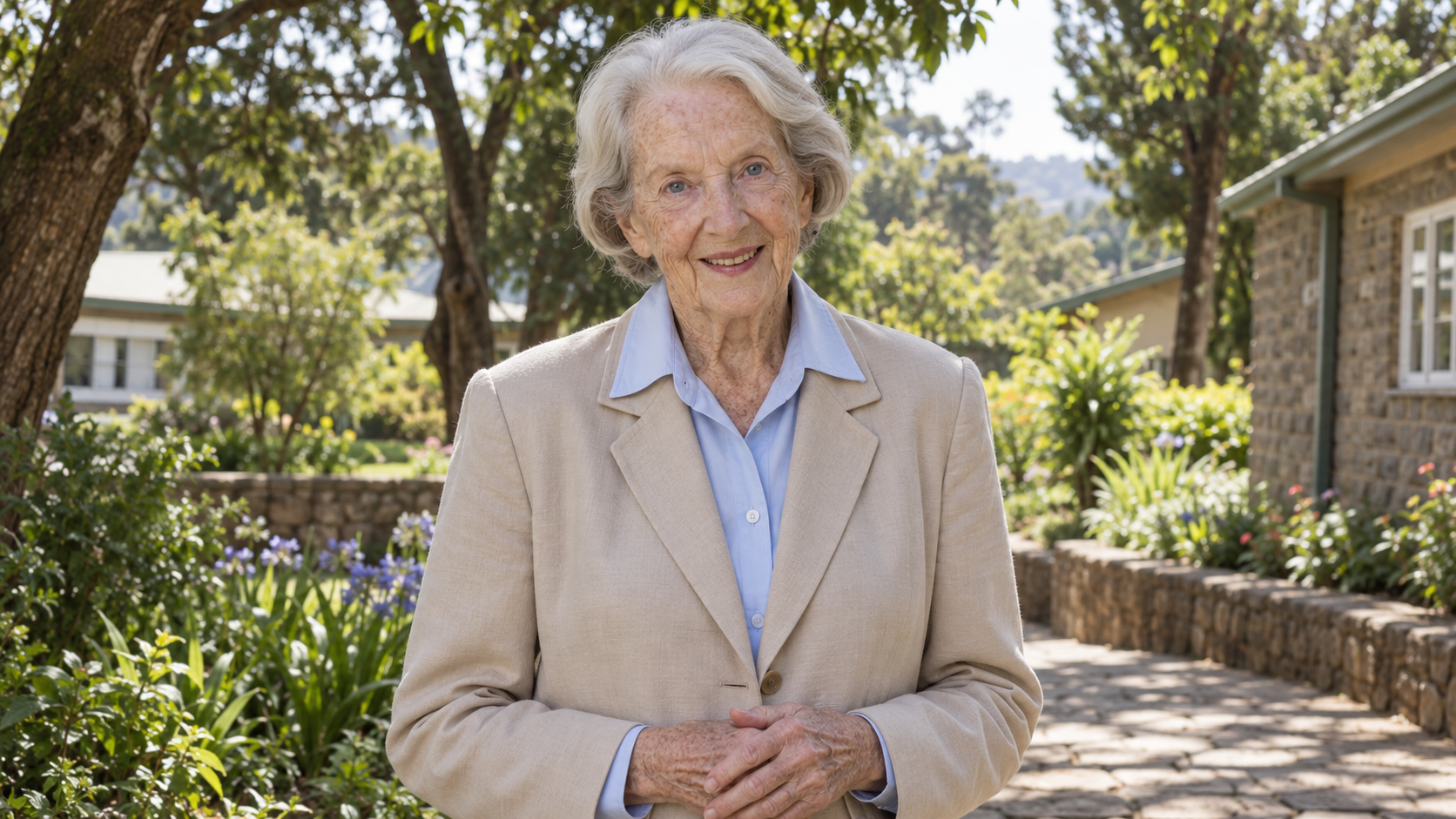 AI-created realistic portrait of Catherine Hamlin.