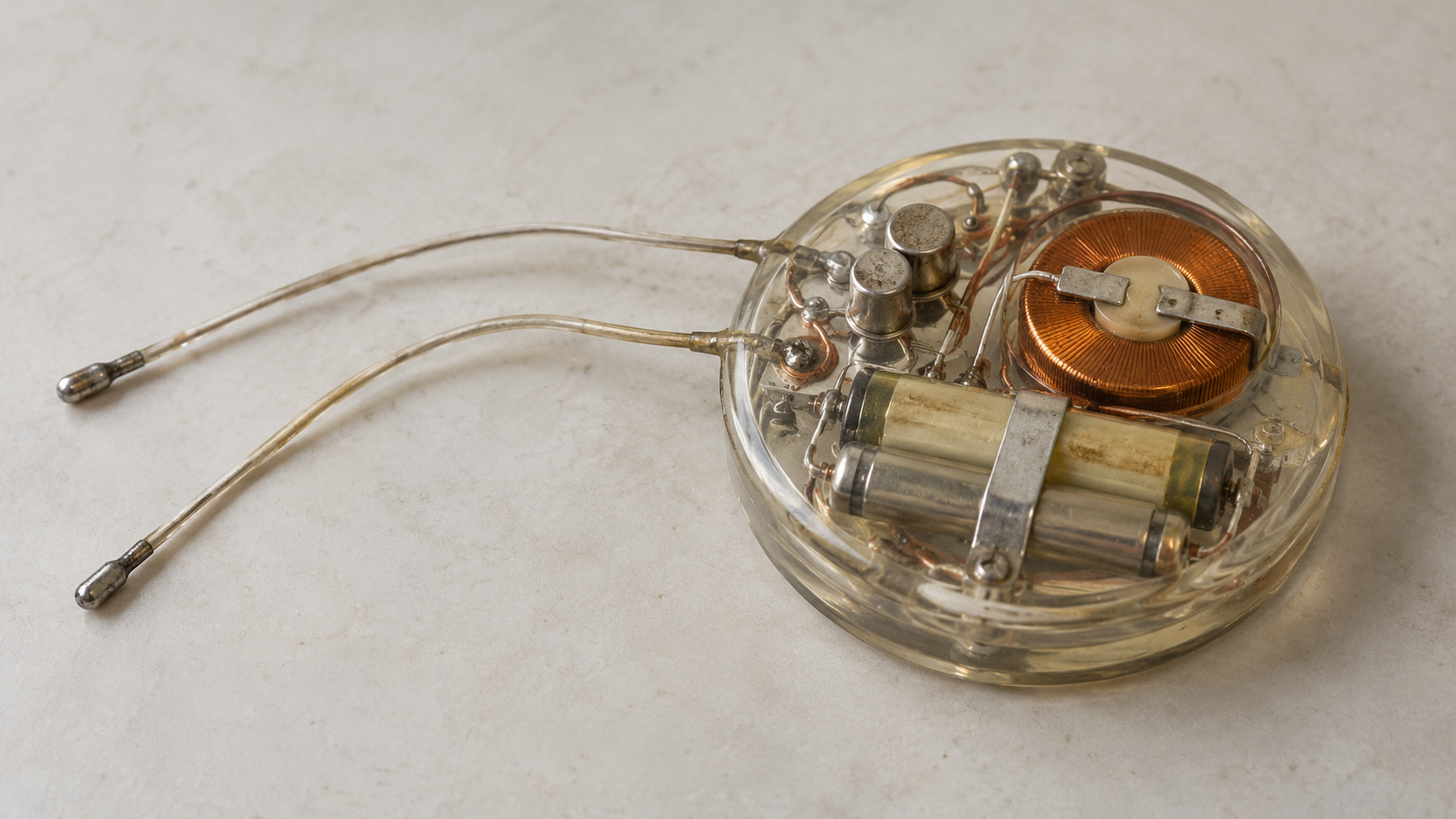 Reconstruction of an early fully implantable cardiac pacemaker from 1958