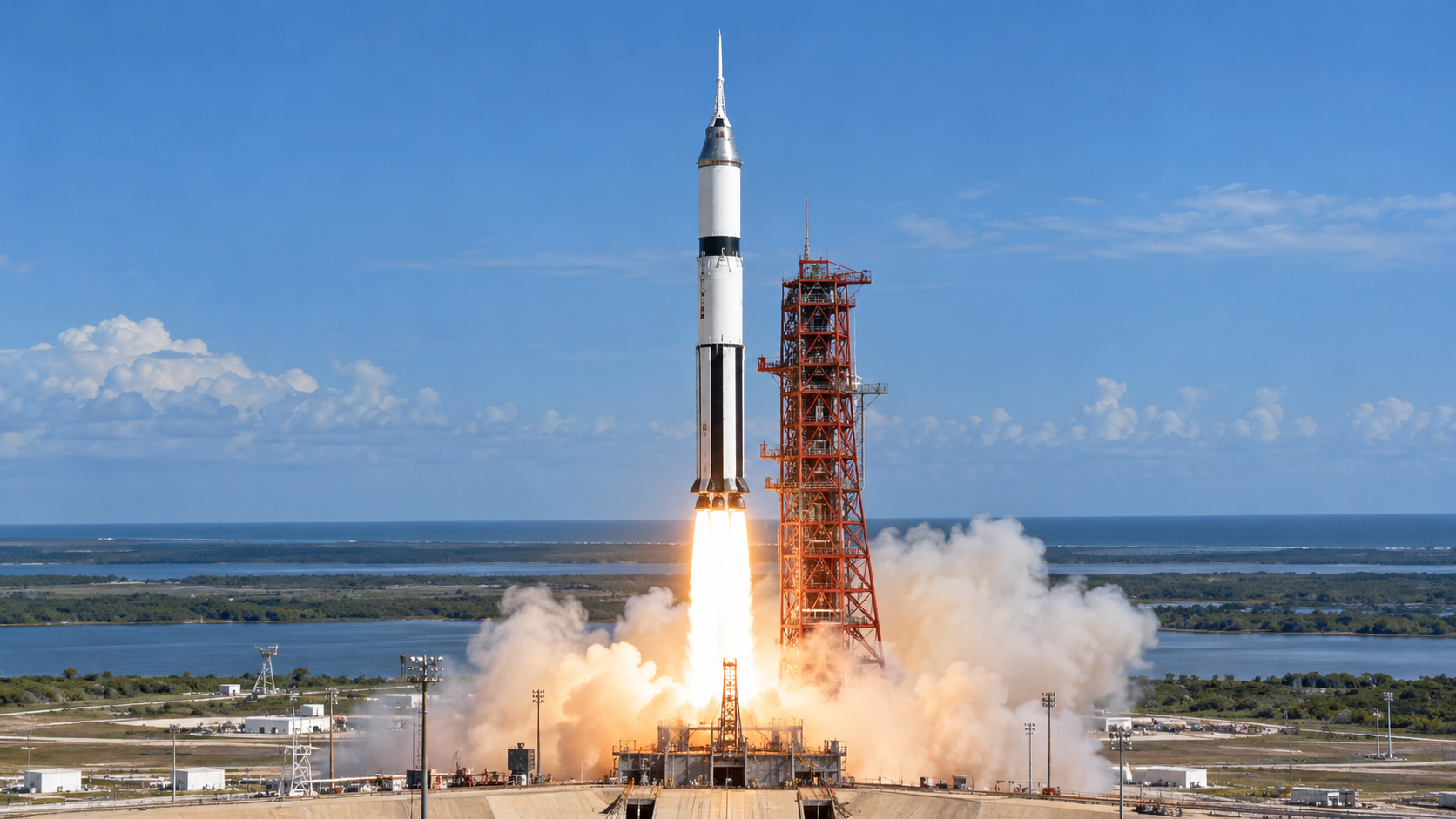 Historical reconstruction of a Saturn IB launching Apollo 7