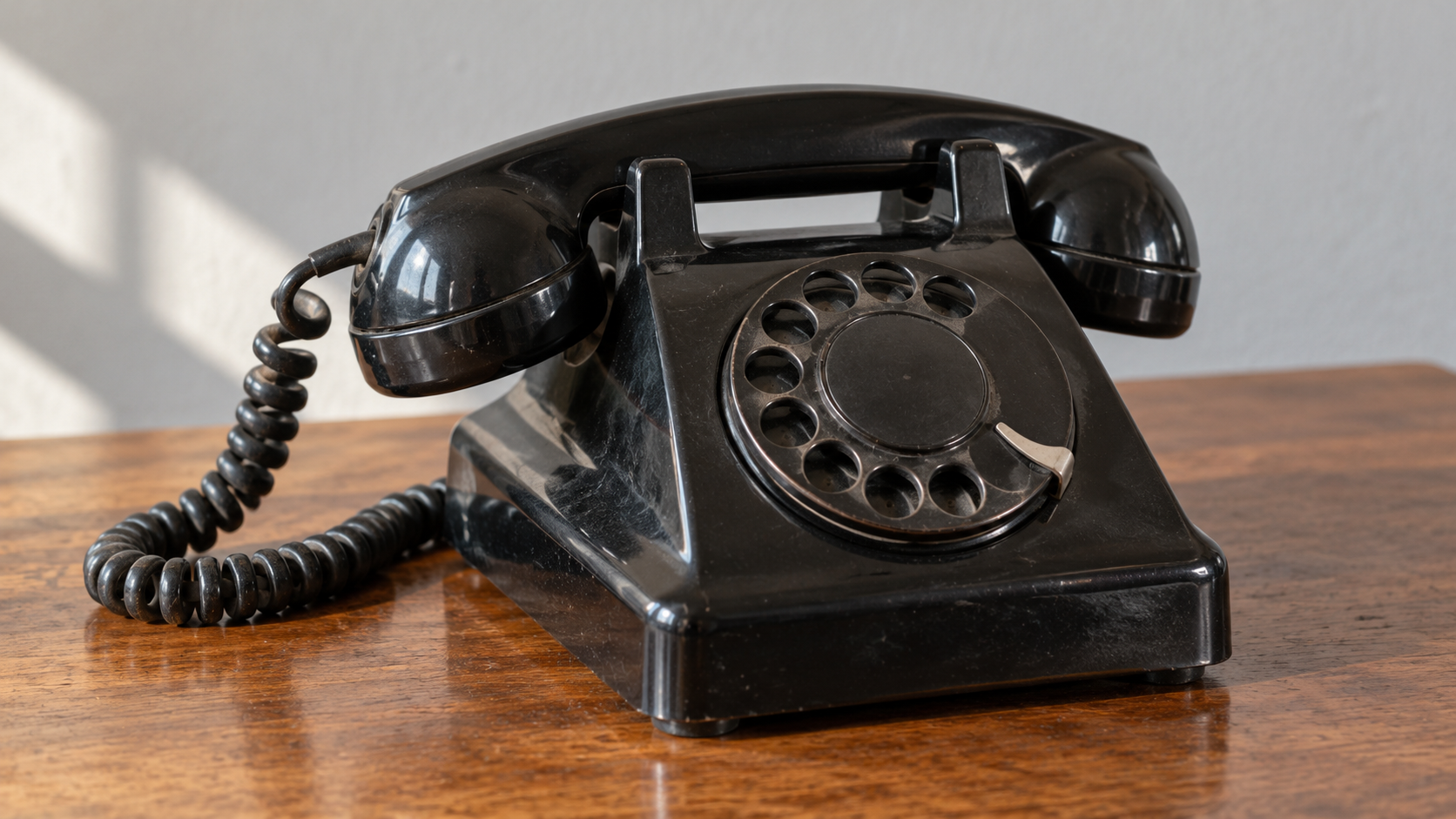 AI-generated reconstruction of an early-1950s Model 500-style rotary telephone; not the exact ceremonial instrument.