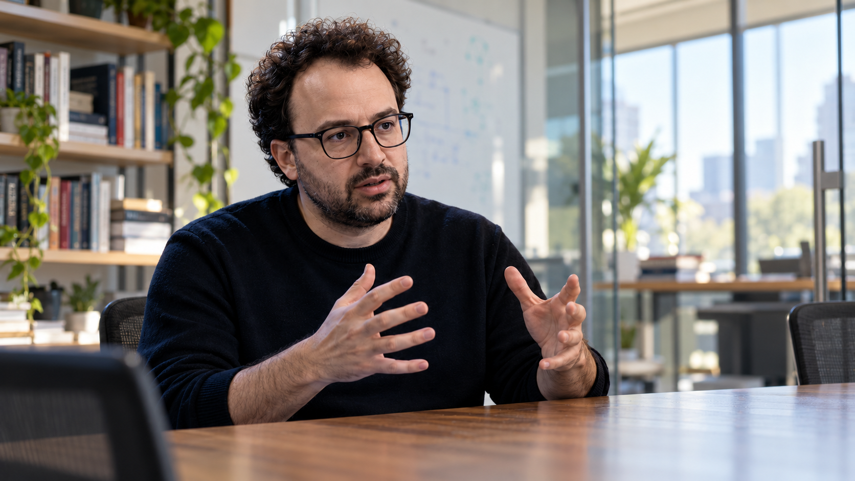Dario Amodei in a realistic editorial setting — AI Quote of the Day