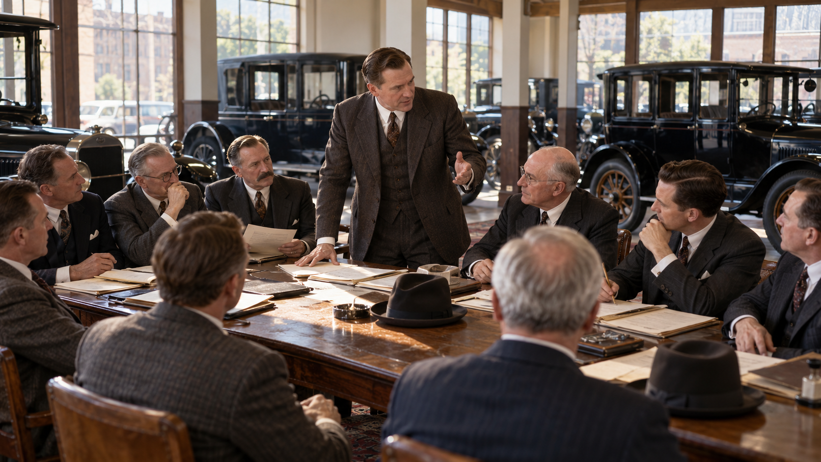 Photorealistic historical reconstruction of the 1920 Canton meeting that began the NFL's formation.