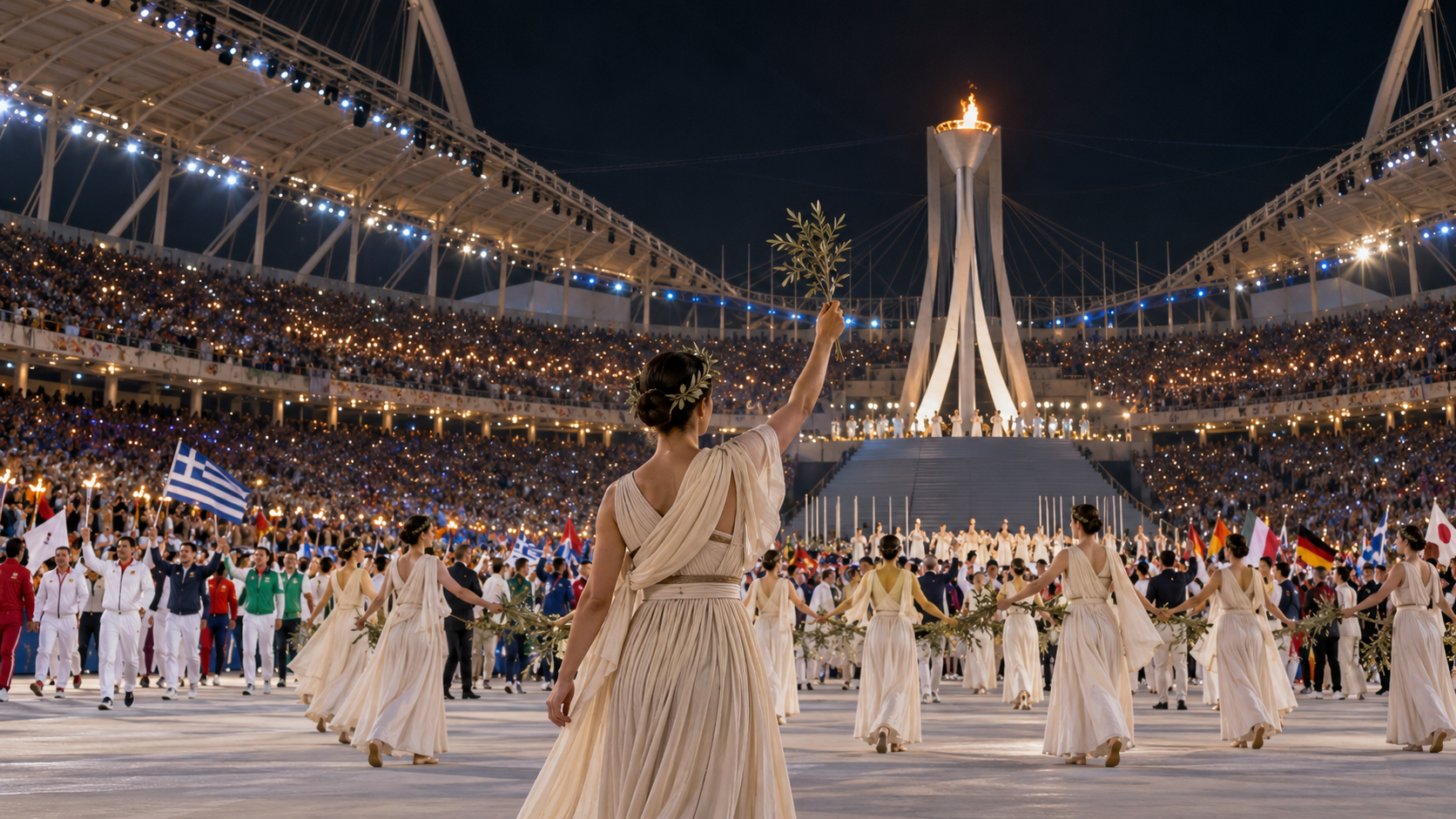 Photorealistic reconstruction of the Athens 2004 Olympic closing ceremony.