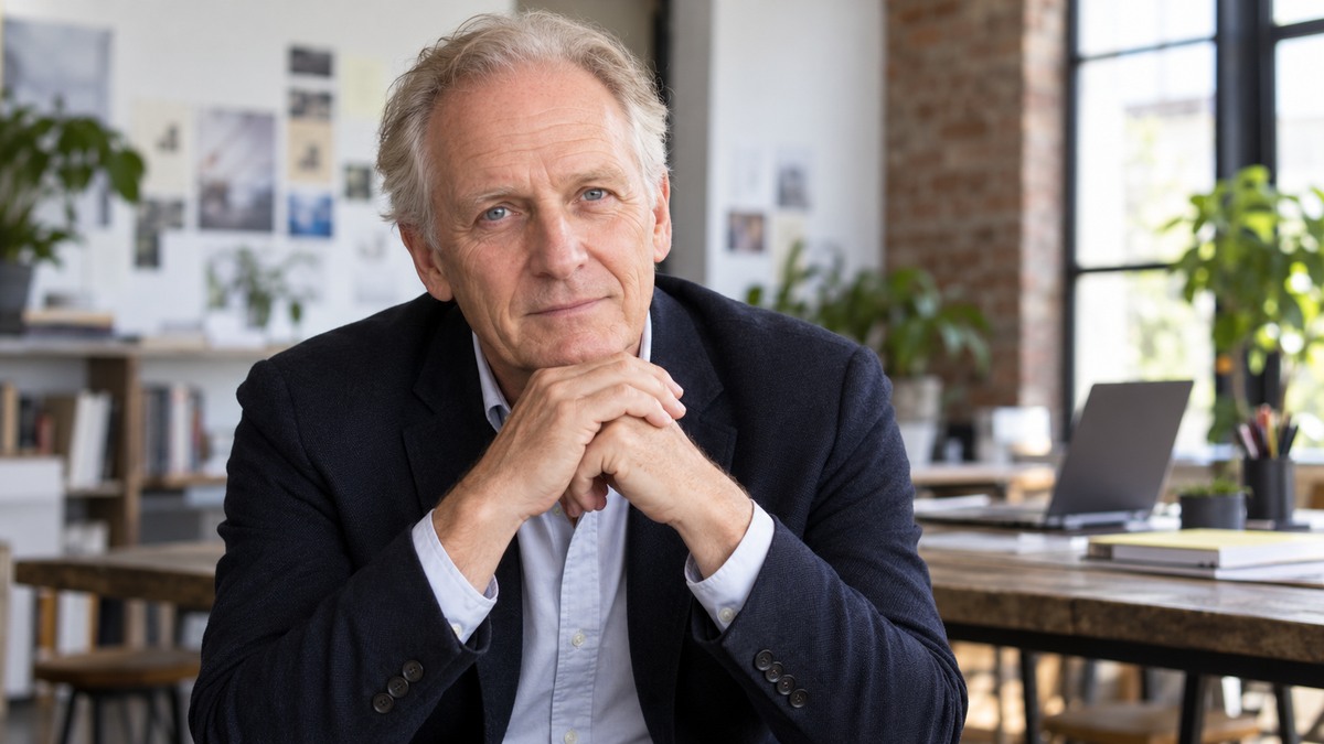AI-generated editorial portrait of John Gerzema in a setting inspired by the business idea “We are moving from mindless consumption to mindful consumption.”