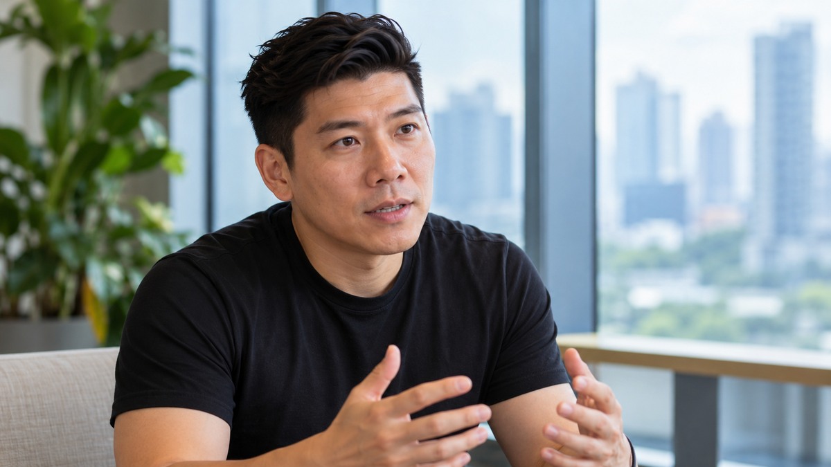 AI-generated editorial portrait of Anthony Tan in a setting inspired by the business idea “Find a problem to solve.”