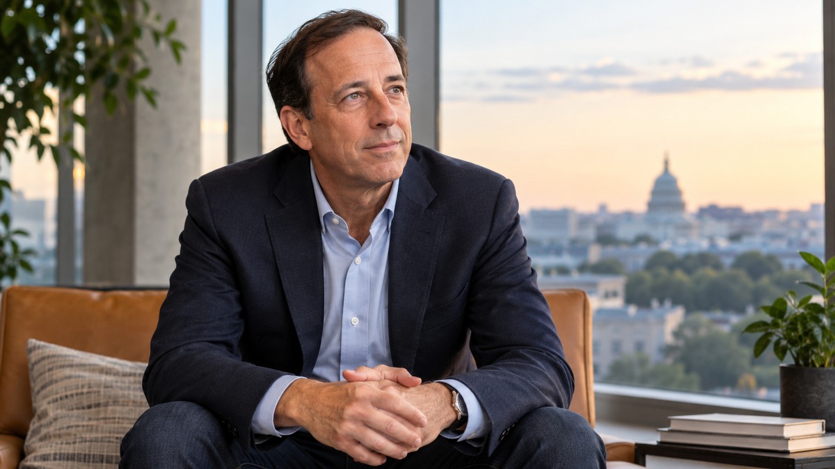 AI-generated editorial portrait of Jim VandeHei in a setting inspired by the business idea “You can’t control the world — but you can control you.”