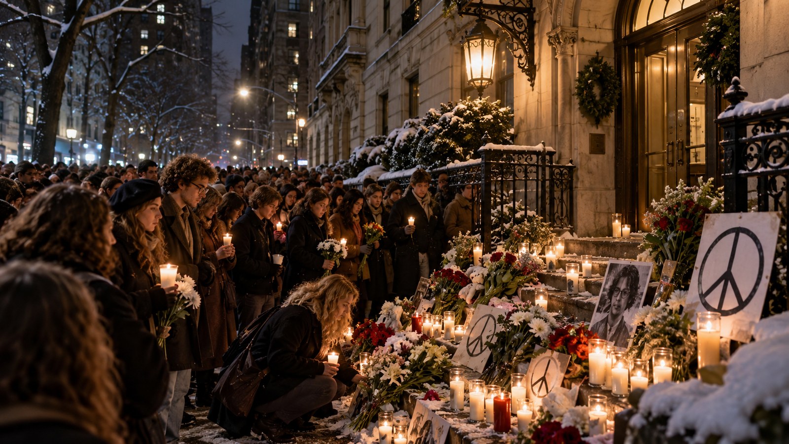 AI reconstruction of John Lennon was shot and killed outside the Dakota in New York City on December 8, 1980