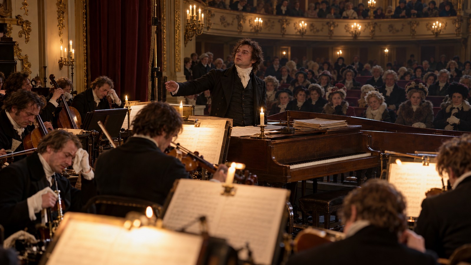 AI reconstruction of Beethoven's Fifth and Sixth Symphonies premiered in a marathon concert at Vienna's Theater an der Wien on December 22, 1808