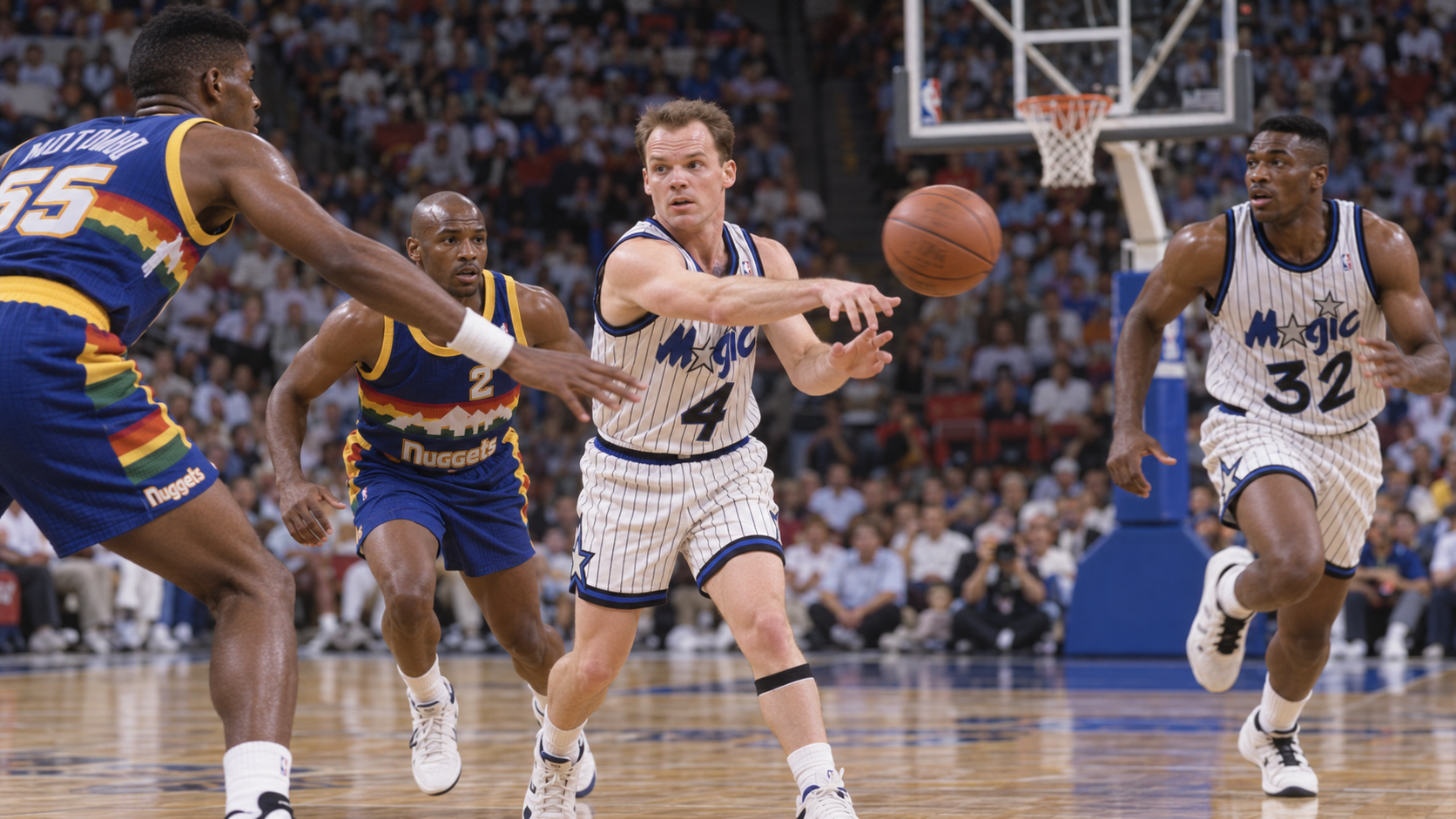 Photorealistic reconstruction of Scott Skiles setting the NBA record with 30 assists in 1990.