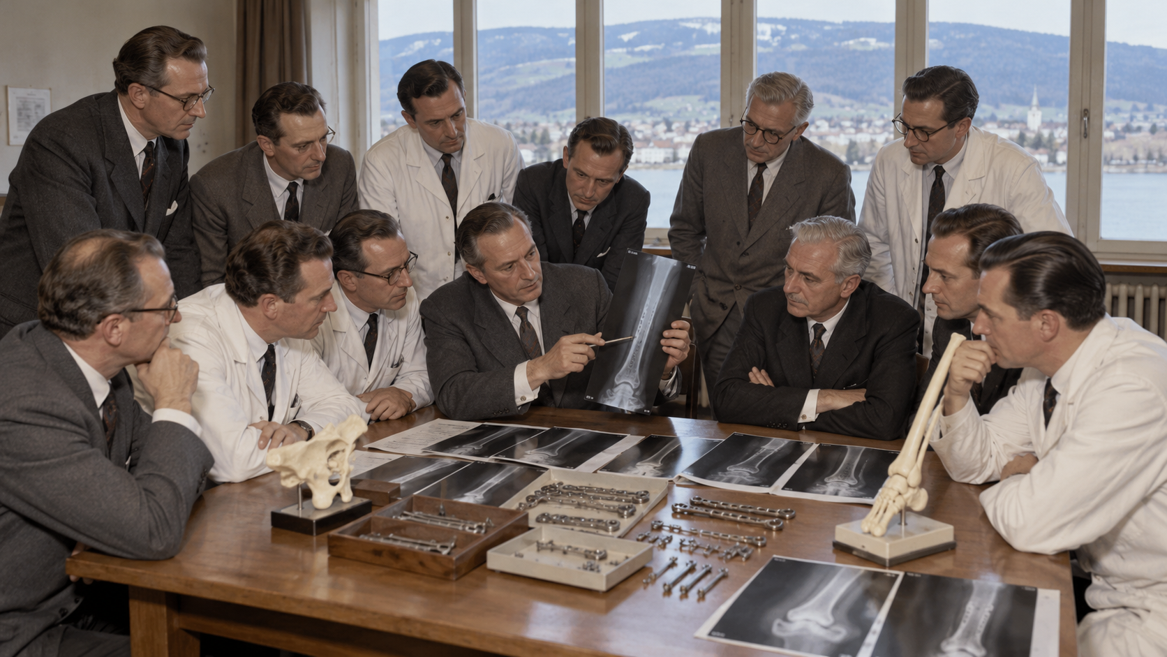 Swiss surgeons founding the AO in Biel in 1958