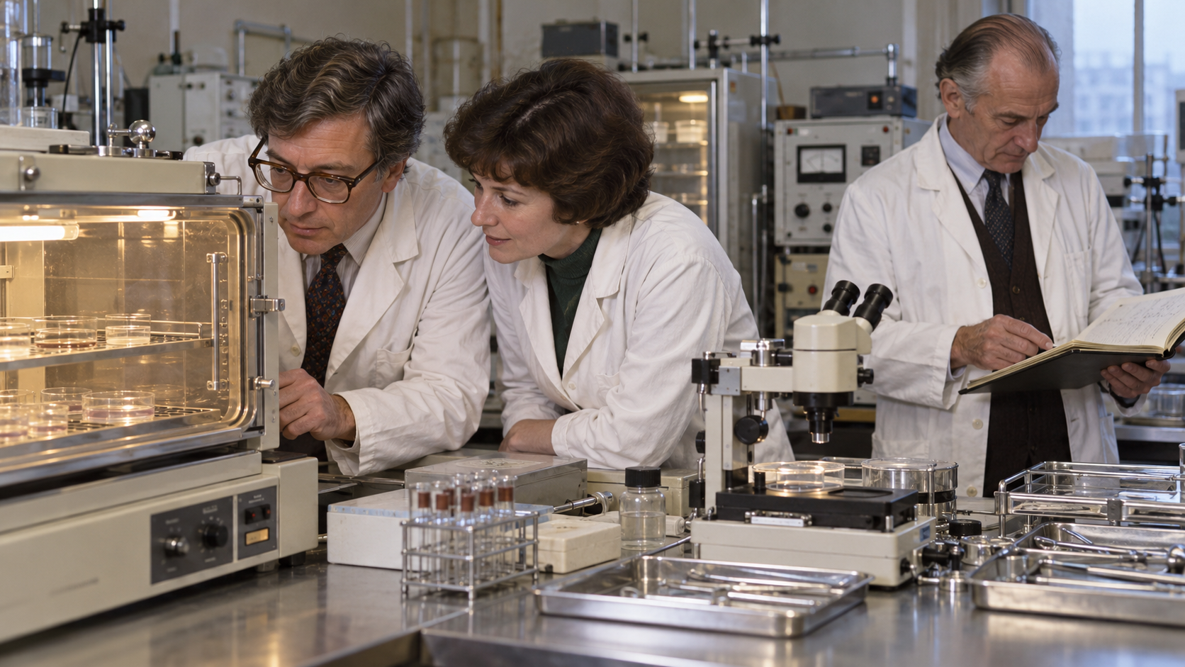 1977 British fertility laboratory during the IVF cycle that led to Louise Brown's birth