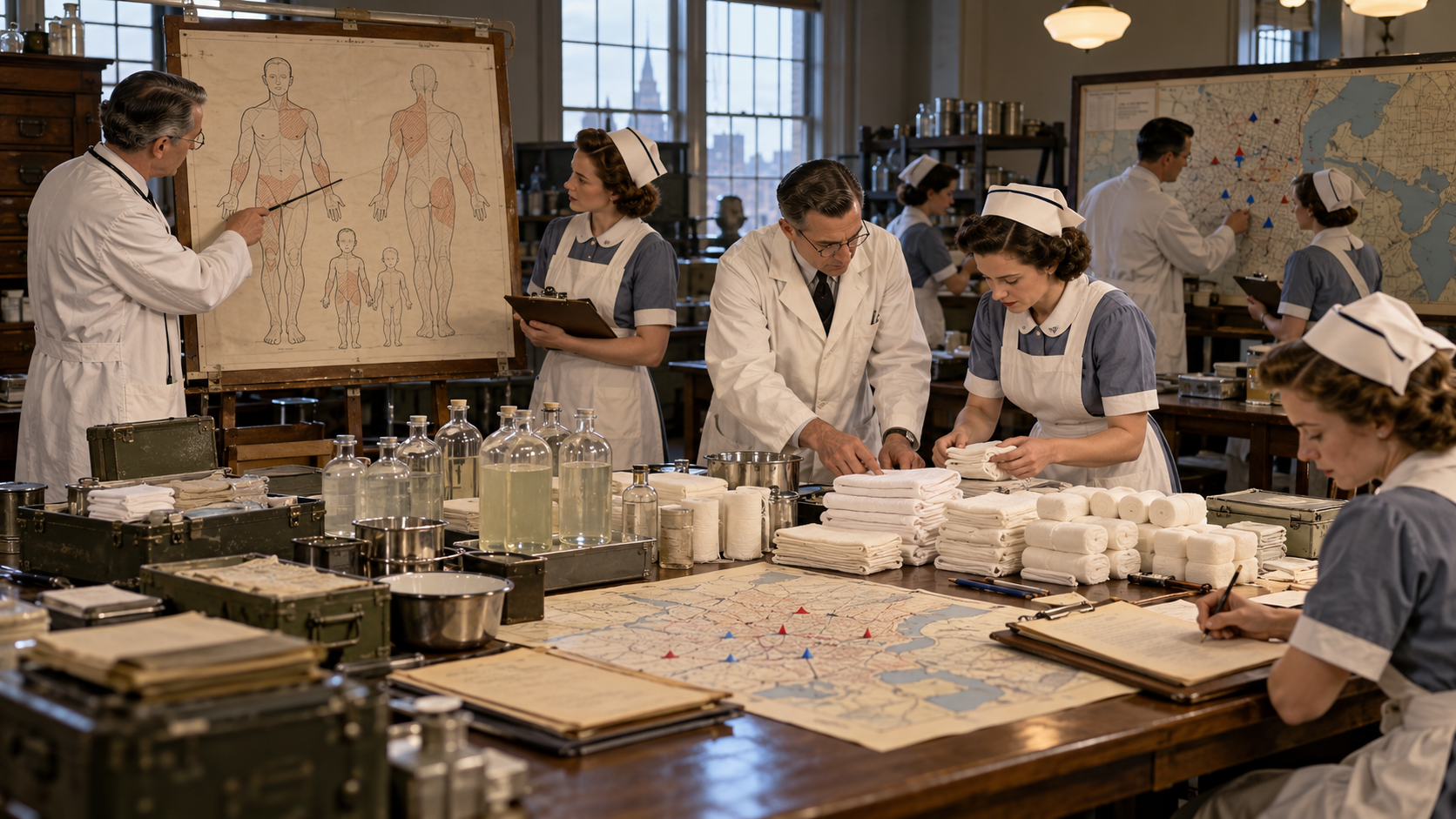 Boston burn-care team coordinating after the 1942 Cocoanut Grove fire