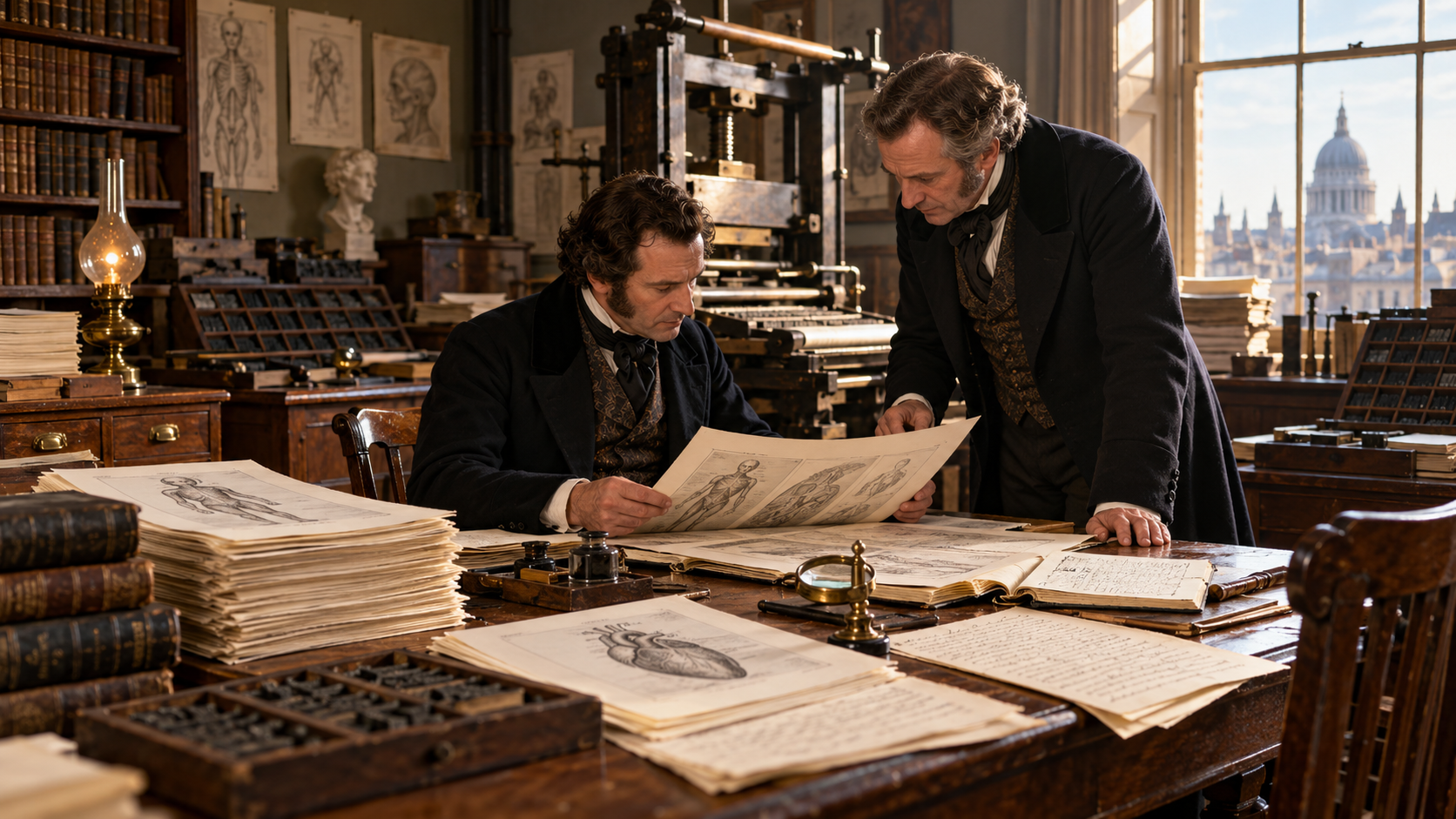 Victorian medical editors reviewing the first issue of a provincial medical journal in 1840