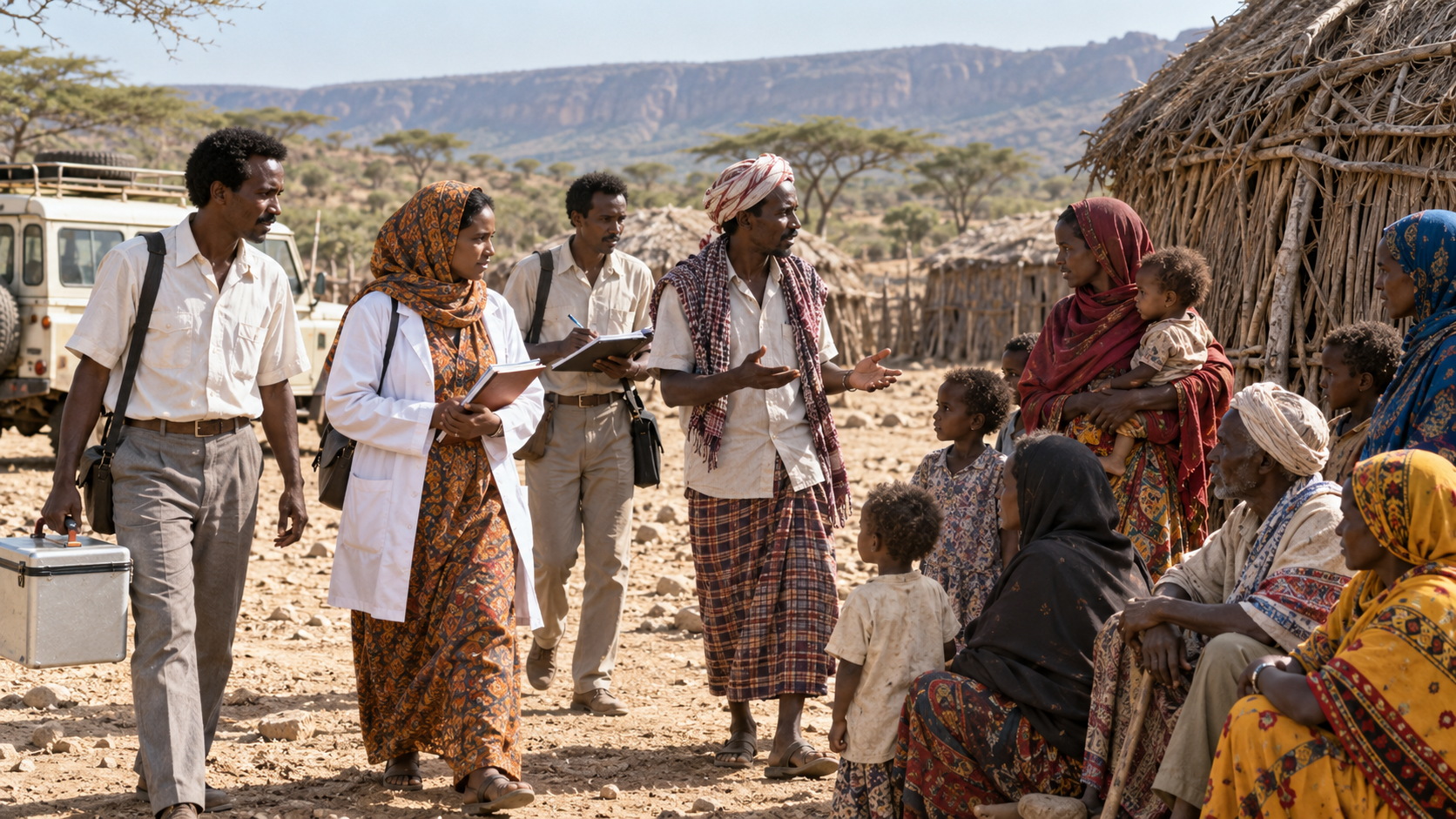 Somali smallpox surveillance team visiting a community during the final 1977 outbreak