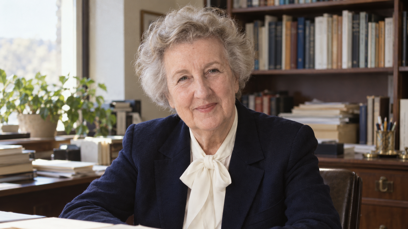 Virginia Henderson in a nursing research office