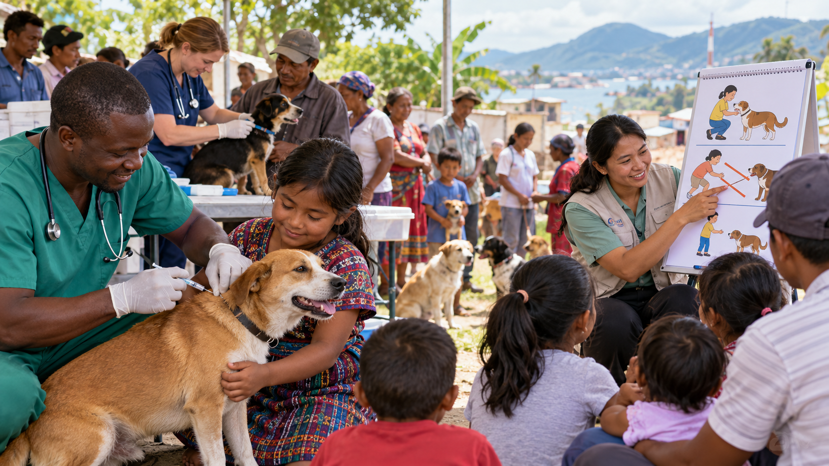 global rabies vaccination clinic for dogs and community health education