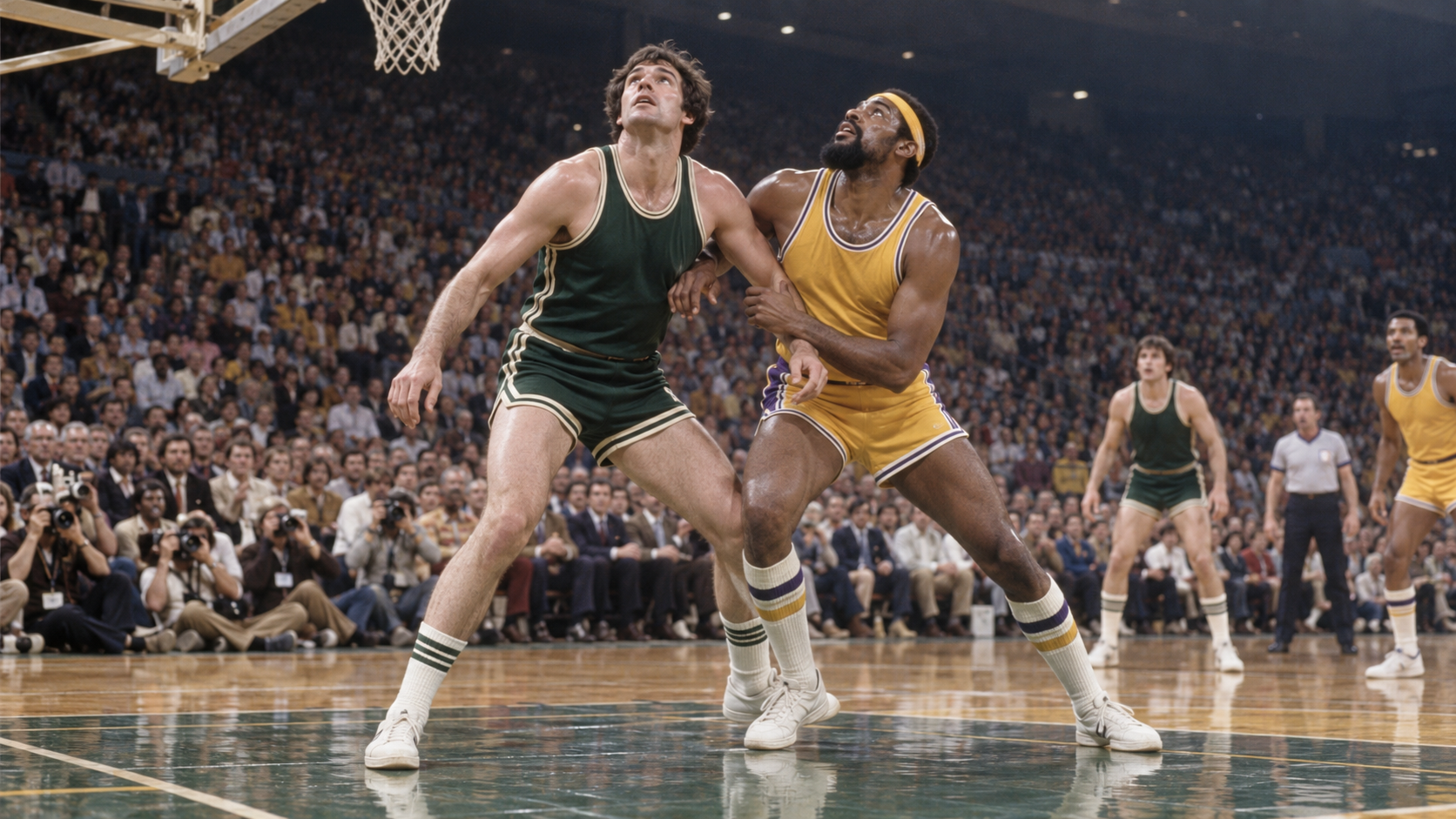 AI reconstruction of Milwaukee ending Los Angeles' 33-game streak in 1972