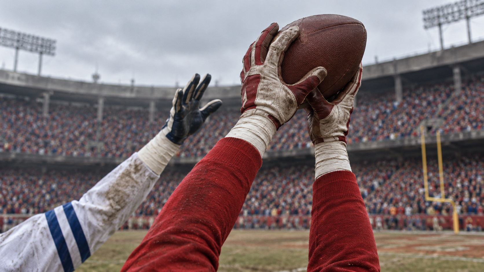 AI reconstruction symbolizing the 1982 Catch at Candlestick Park