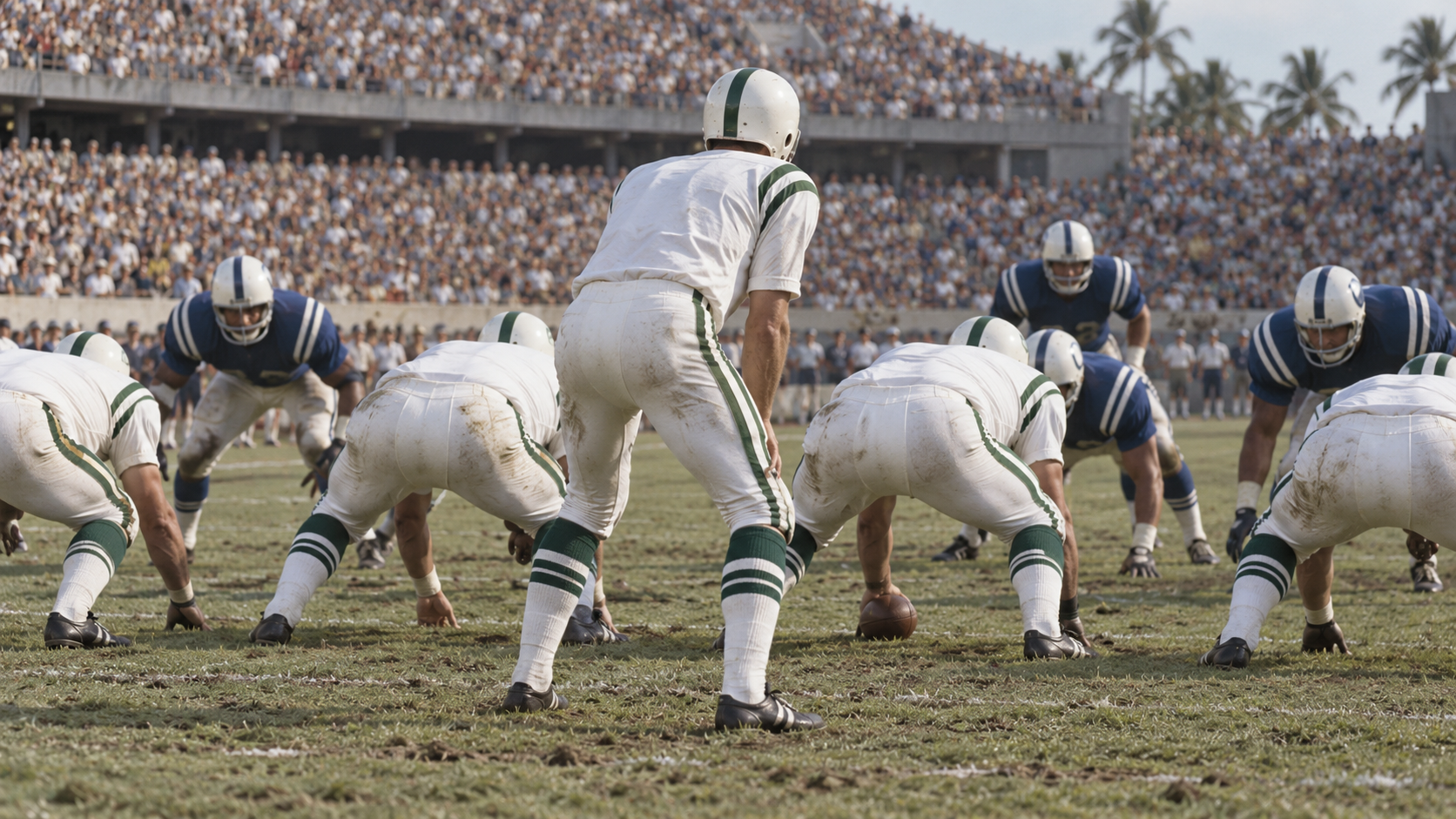 AI reconstruction of the Jets and Colts at Super Bowl III in Miami