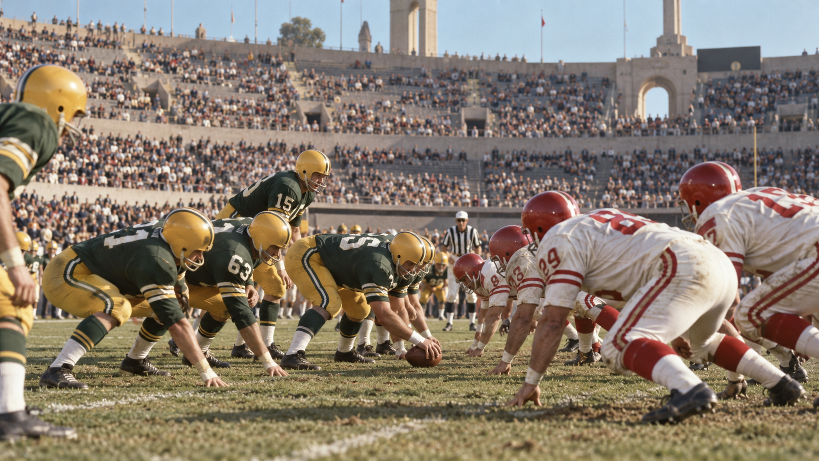 AI reconstruction of the first AFL-NFL championship game in 1967