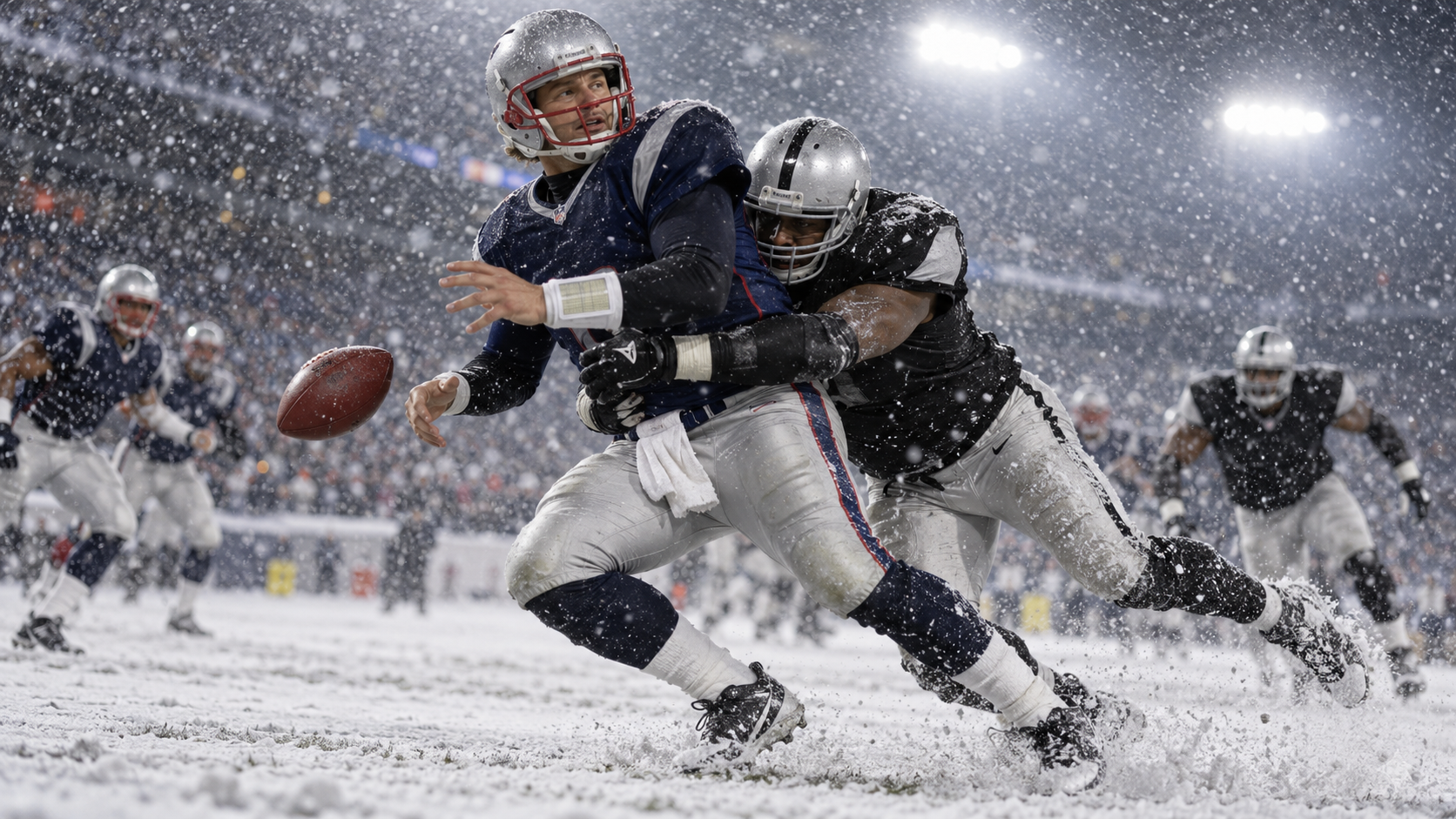 AI reconstruction of the snowy Tuck Rule play in January 2002