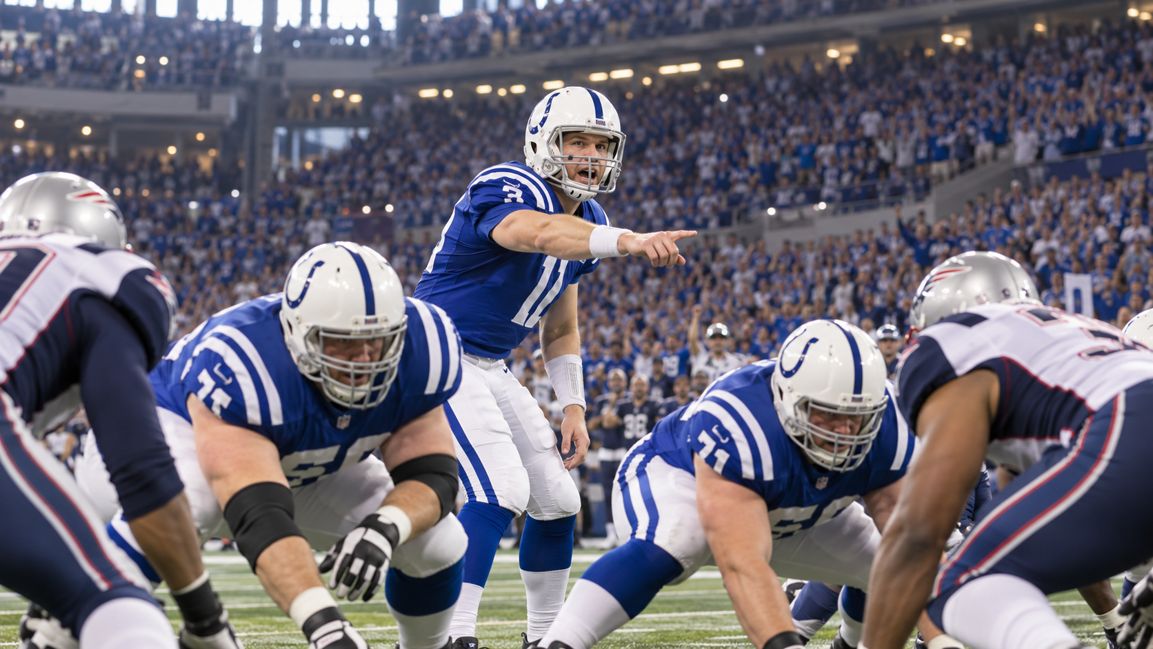 AI reconstruction of Indianapolis directing its 2007 AFC title comeback