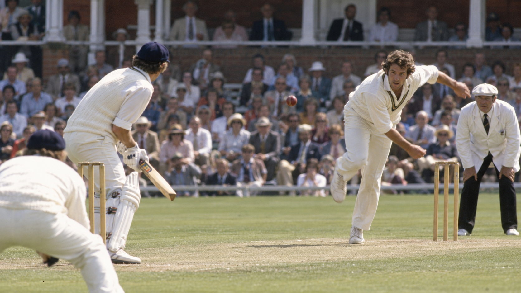 Photorealistic historical reconstruction of an international one-day cricket match at an English ground during the first World Cup in 1975.