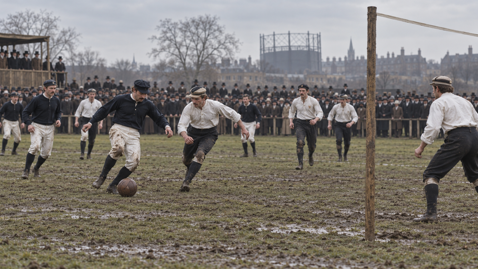 Photorealistic historical reconstruction of the first FA Cup Final at Kennington Oval in 1872