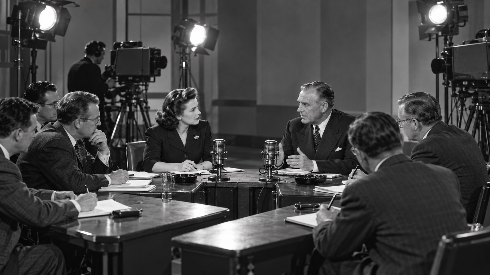 AI reconstruction of the first Meet the Press television broadcast in 1947