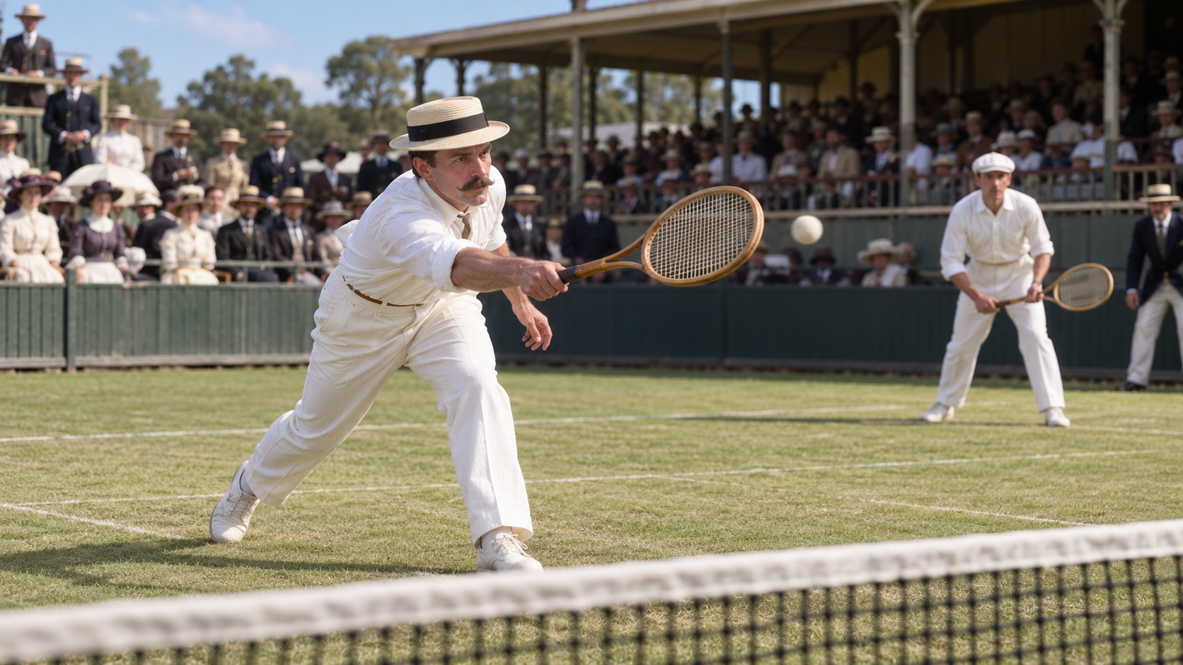 Photorealistic historical reconstruction of the first Australasian tennis championships in Melbourne in 1905.