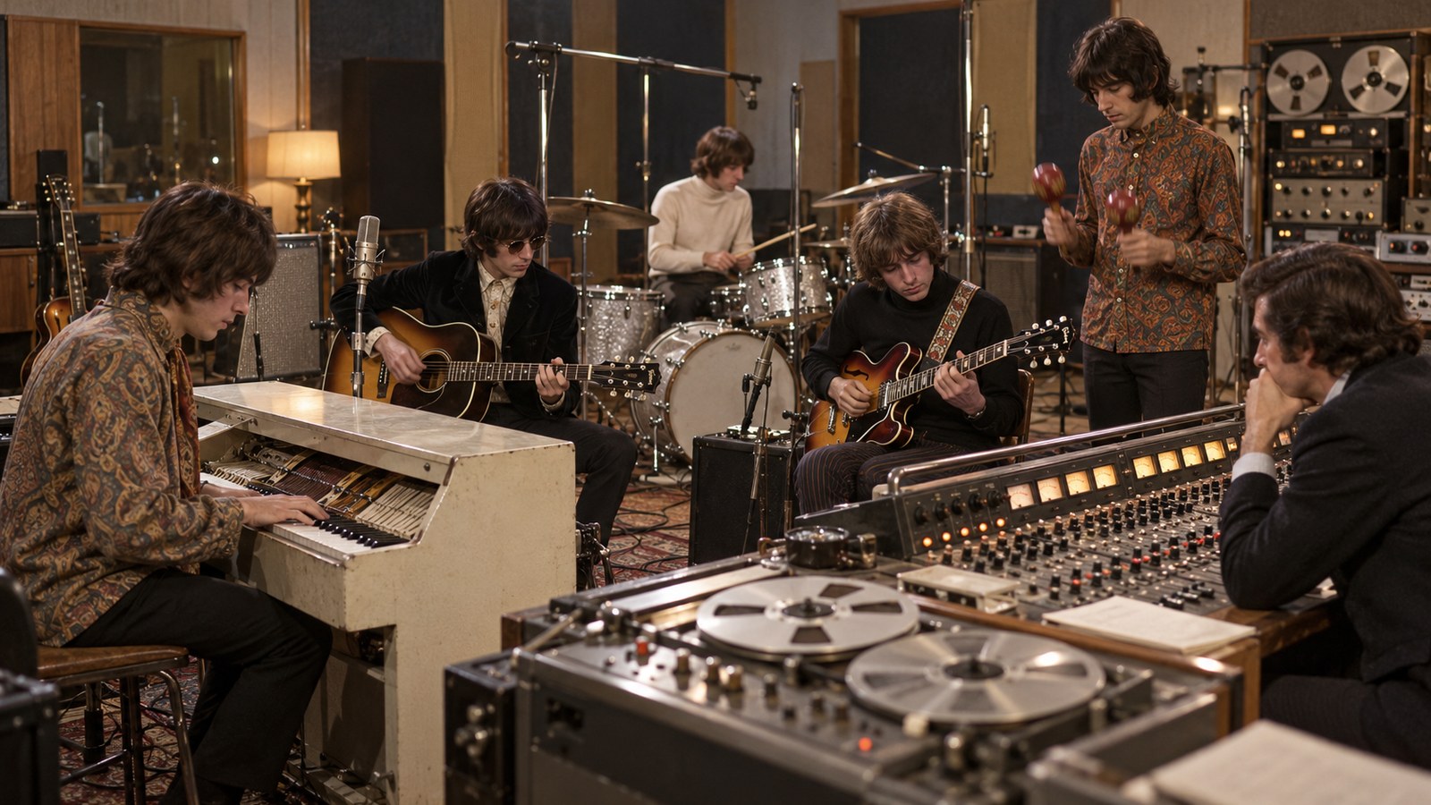 AI reconstruction of the first Strawberry Fields Forever recording session in 1966