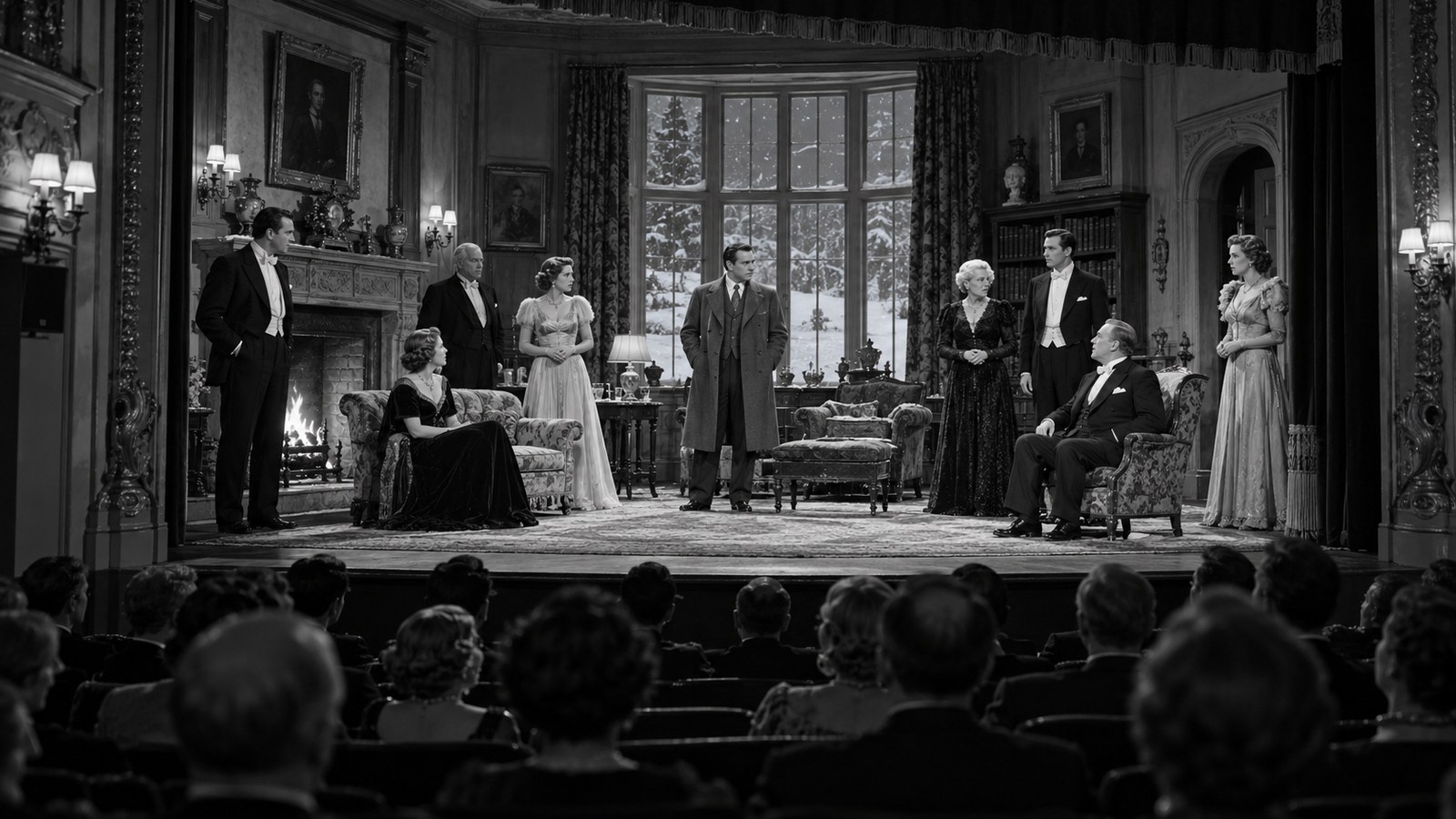 AI reconstruction of The Mousetrap's West End opening night in 1952