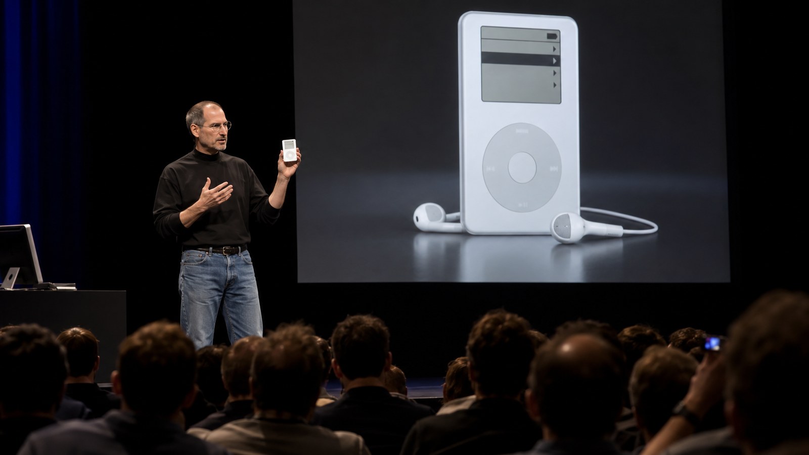 AI reconstruction of the original iPod presentation in 2001