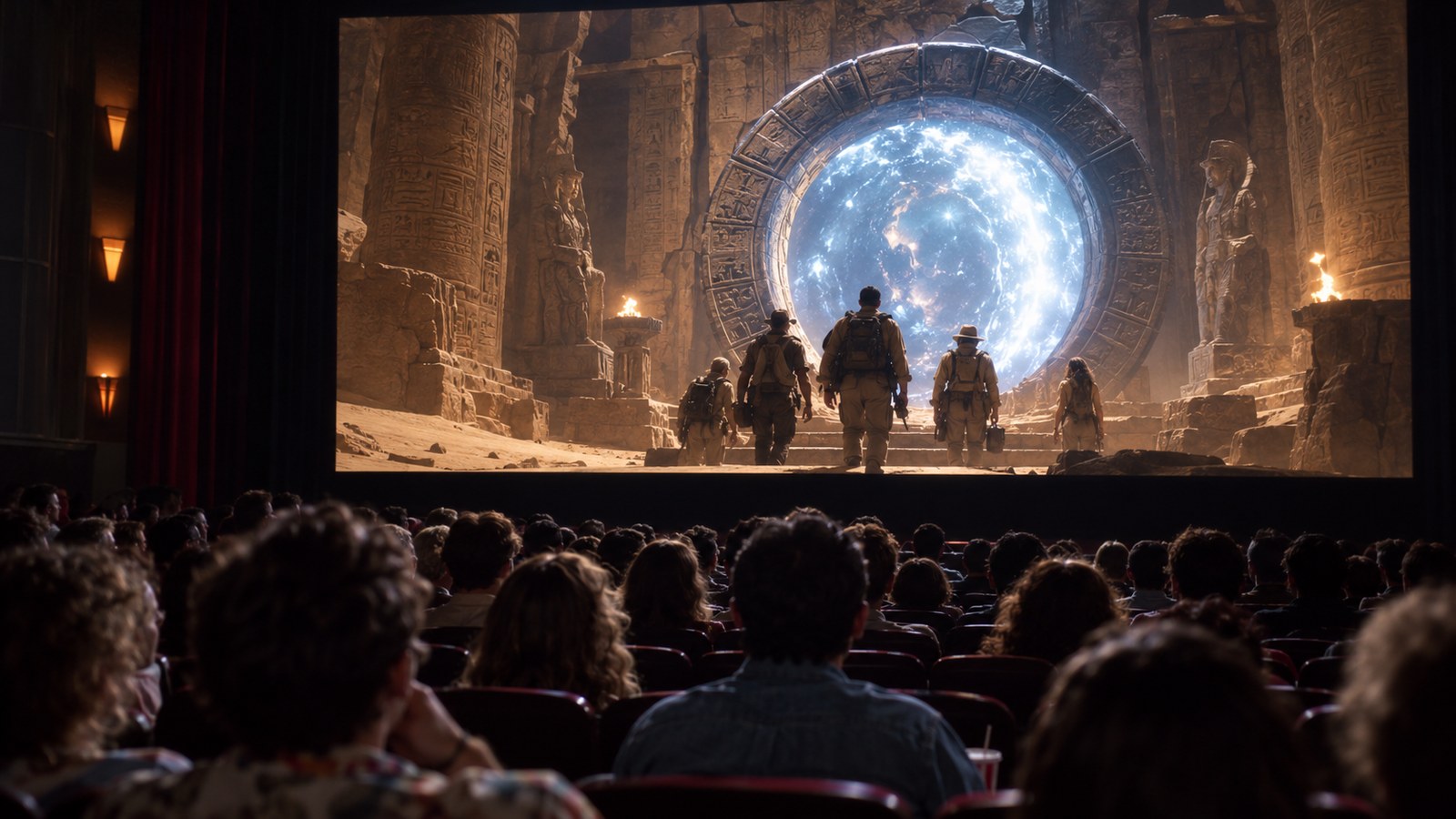 AI reconstruction of moviegoers attending Stargate in 1994