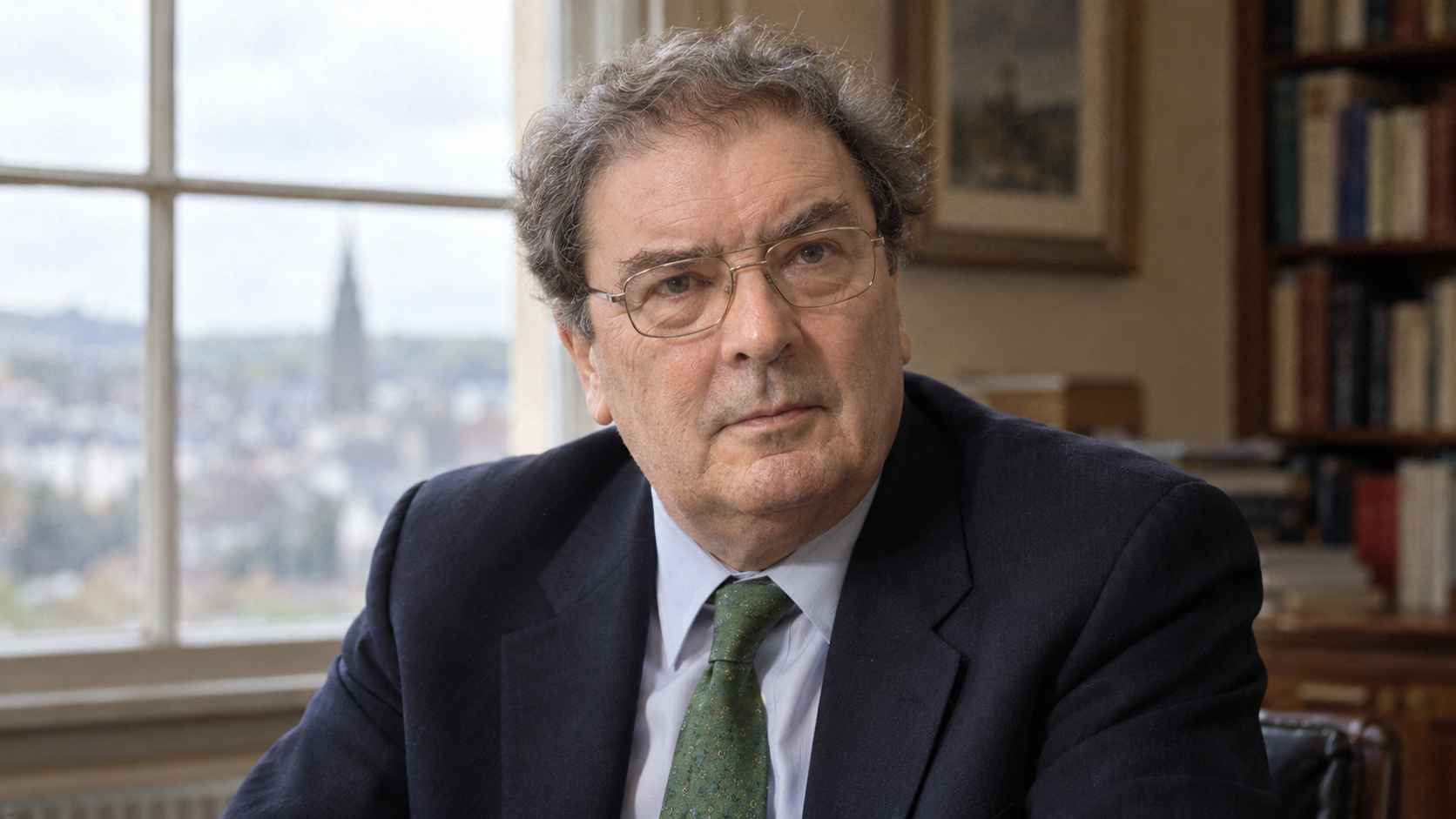 Realistic editorial recreation of John Hume for a historical quote post.