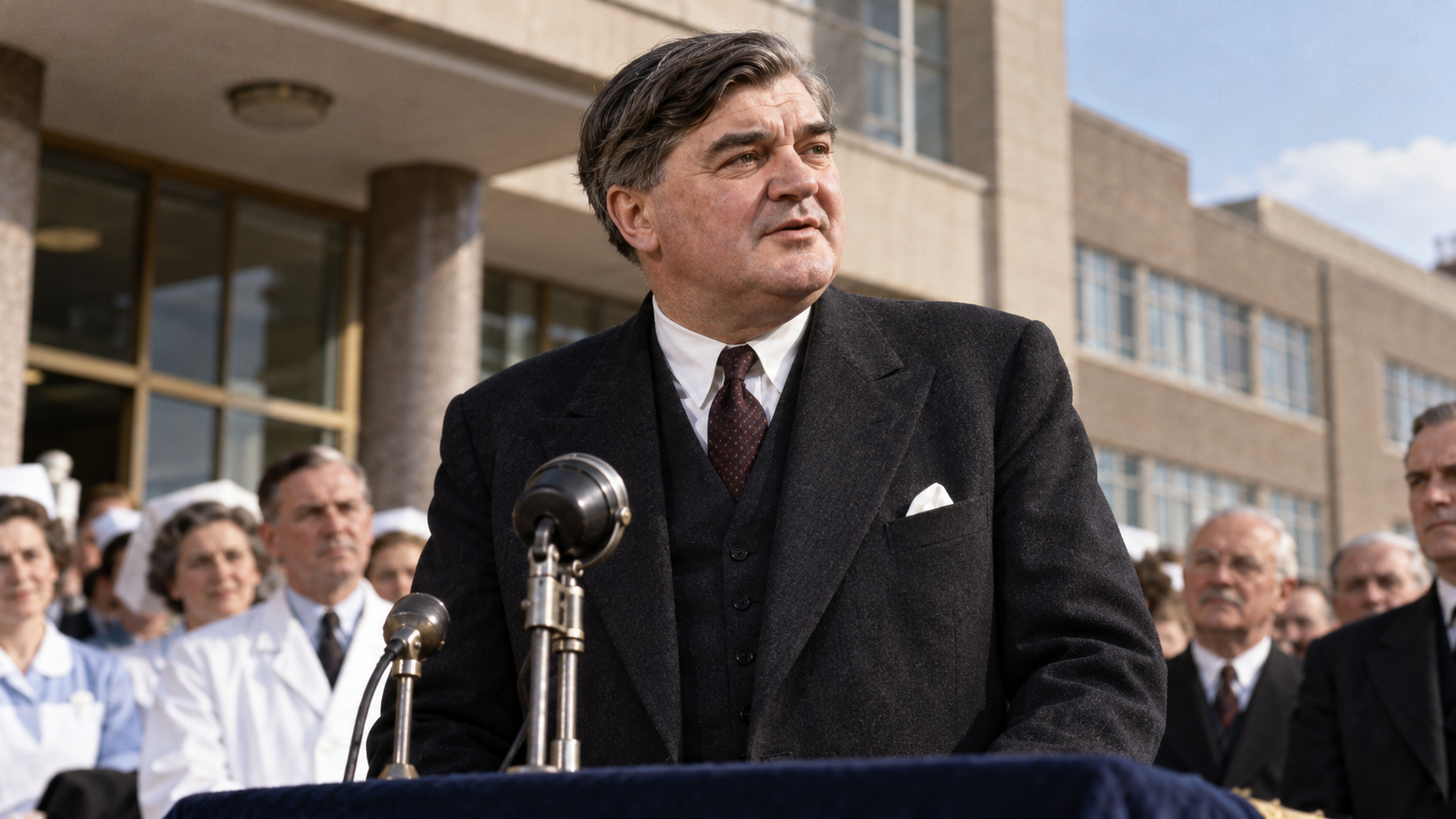 AI-generated editorial recreation of Aneurin Bevan in the setting connected to the 1948 quotation.