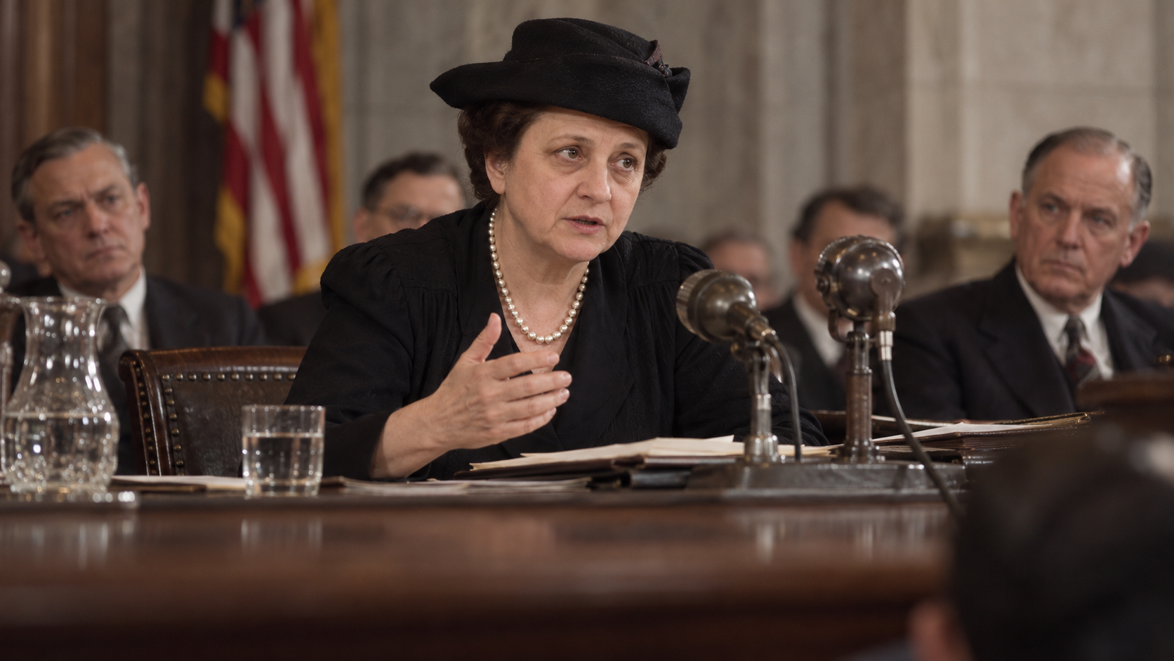AI-generated editorial recreation of Frances Perkins in the setting connected to the 1935 quotation.