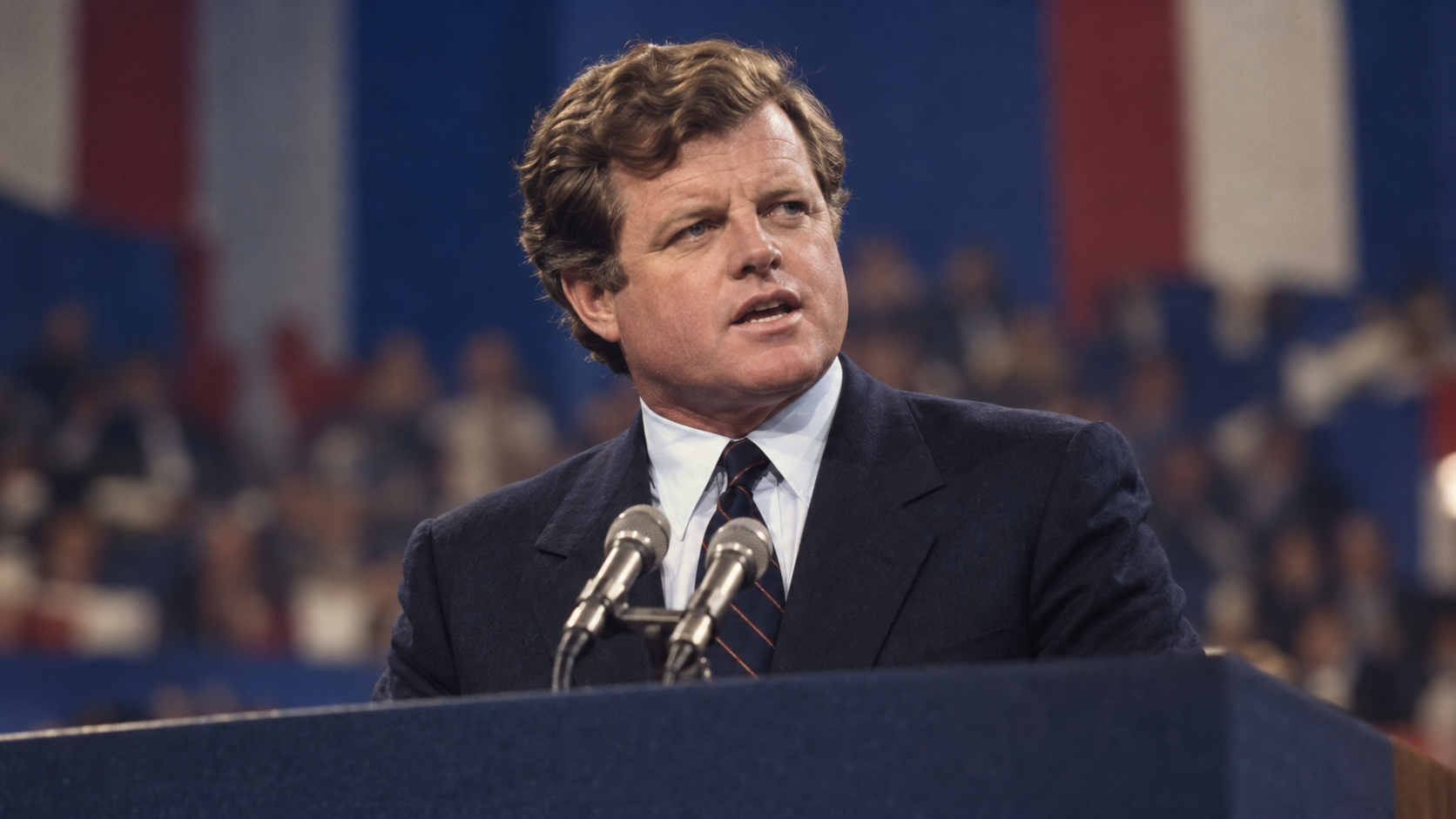 AI-generated editorial recreation of Edward M. Kennedy in the setting connected to the 1980 quotation.