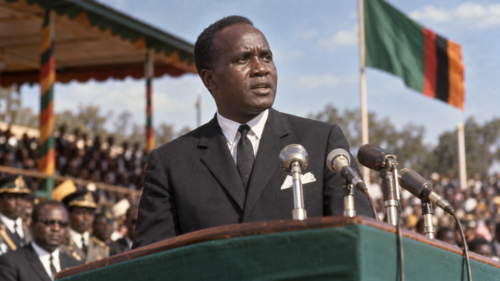 AI-generated editorial recreation of Kenneth Kaunda in the setting connected to the 1964 quotation.