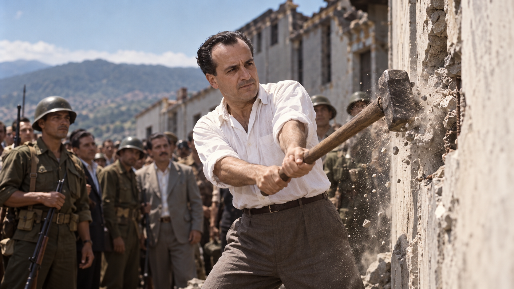 AI-generated editorial recreation of José Figueres Ferrer in the setting connected to the 1948 quotation.