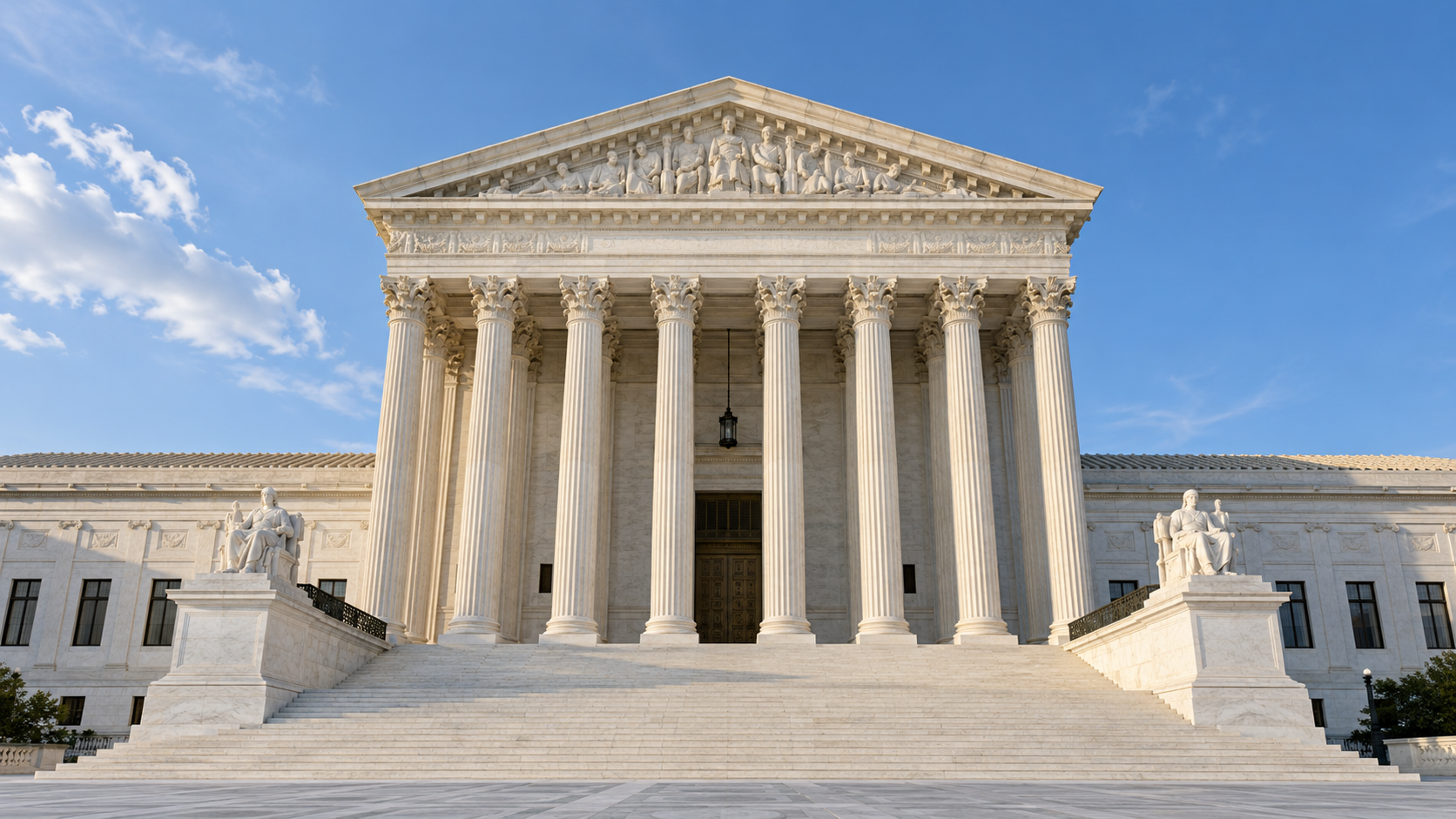 White marble columns and steps at the U.S. Supreme Court